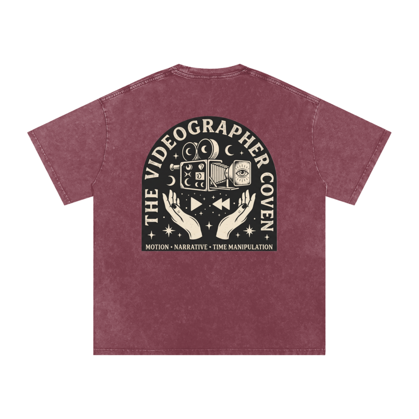 The Videographer Coven | Snow Washed Oversized Cotton T-Shirt