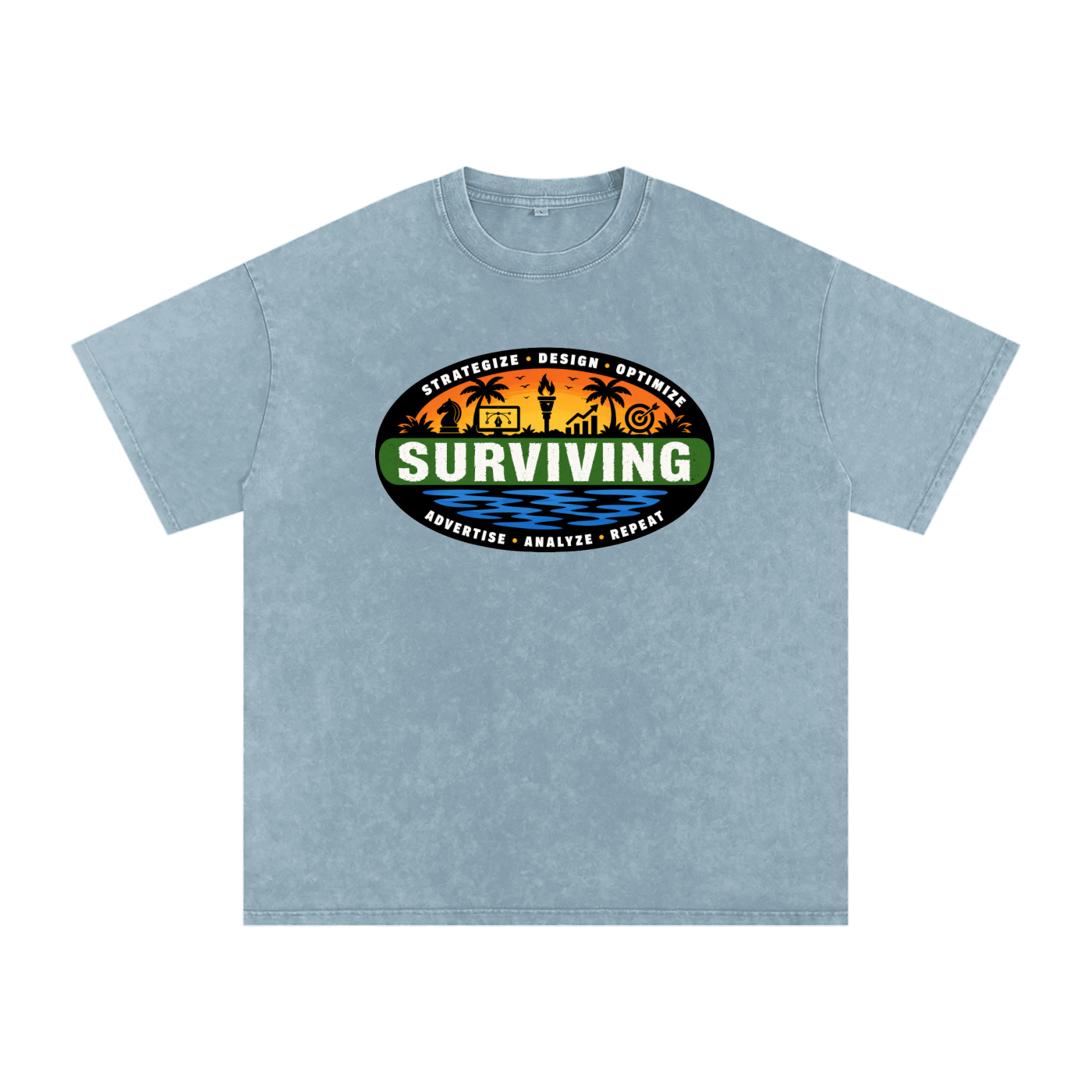Surviving in Marketing | Snow Washed Oversized Cotton T-Shirt
