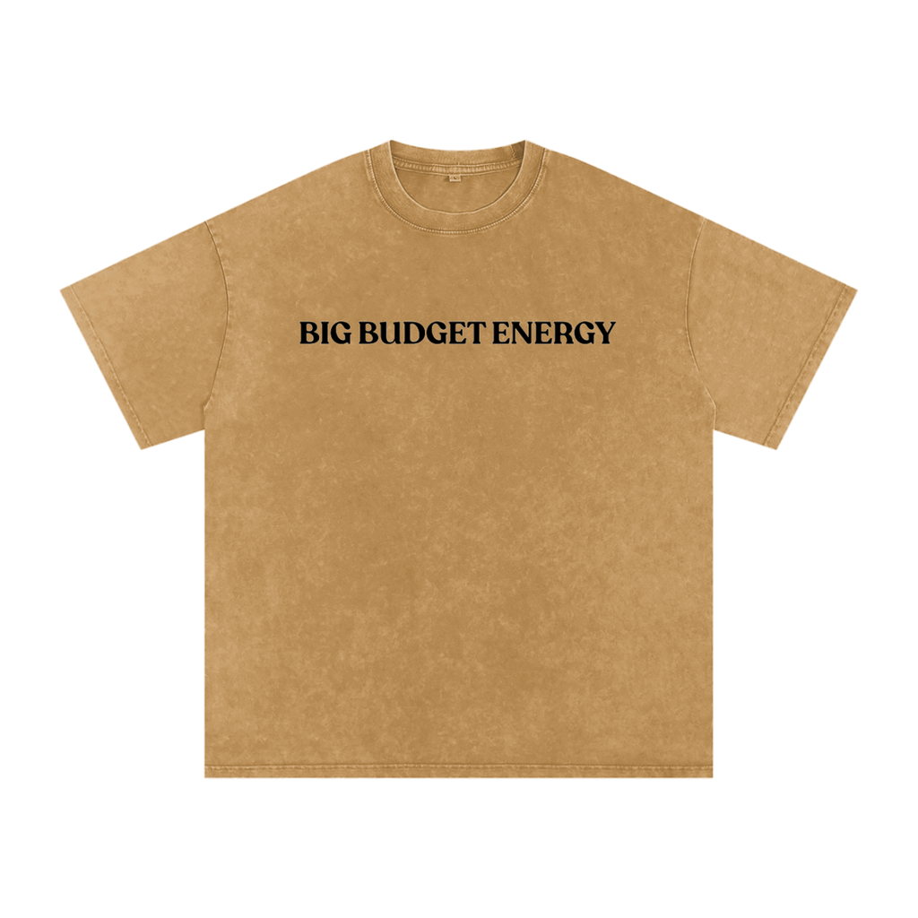 Big Budget Energy | Snow Washed Oversized Cotton T-Shirt