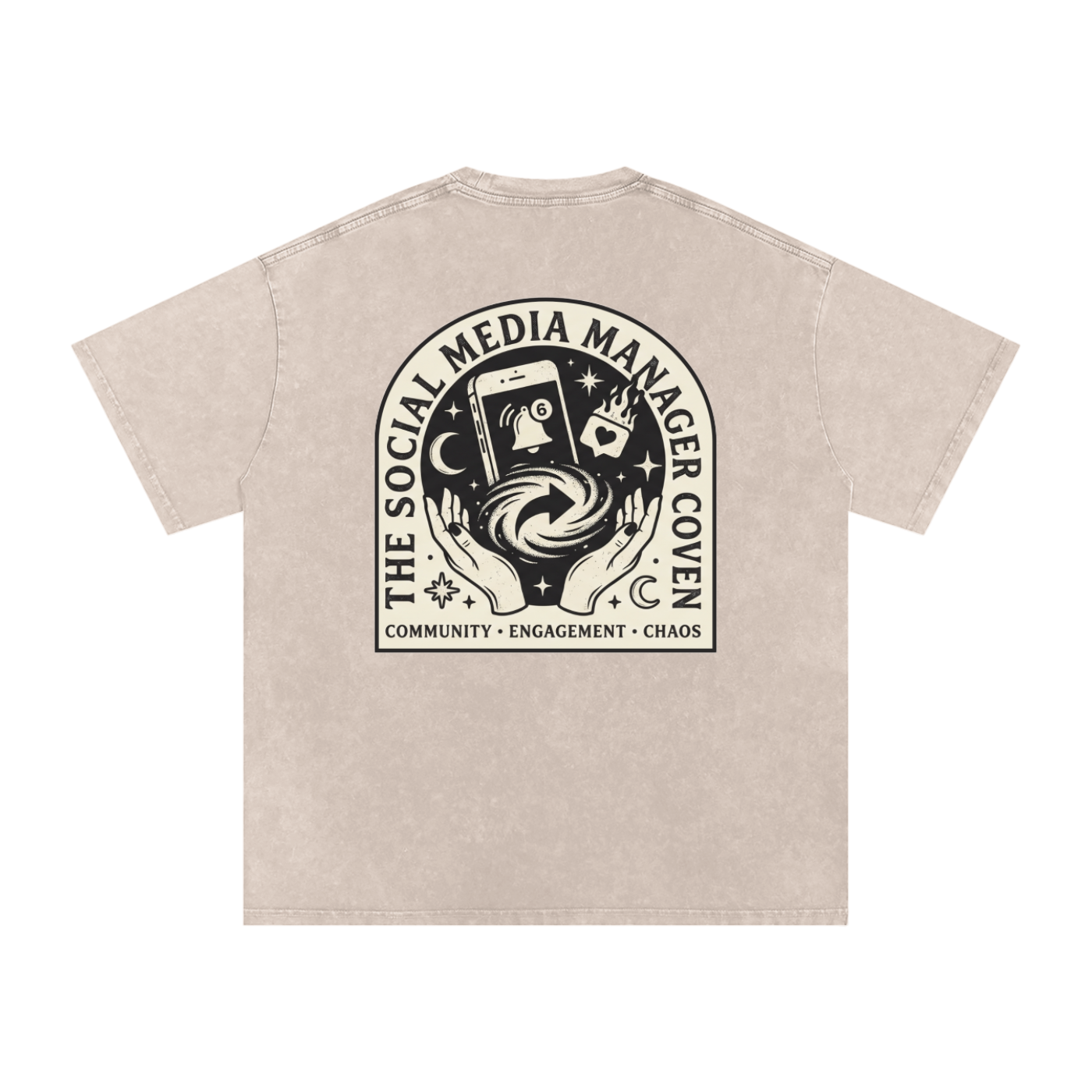 The Social Media Marketing Coven | Snow Washed Oversized Cotton T-Shirt