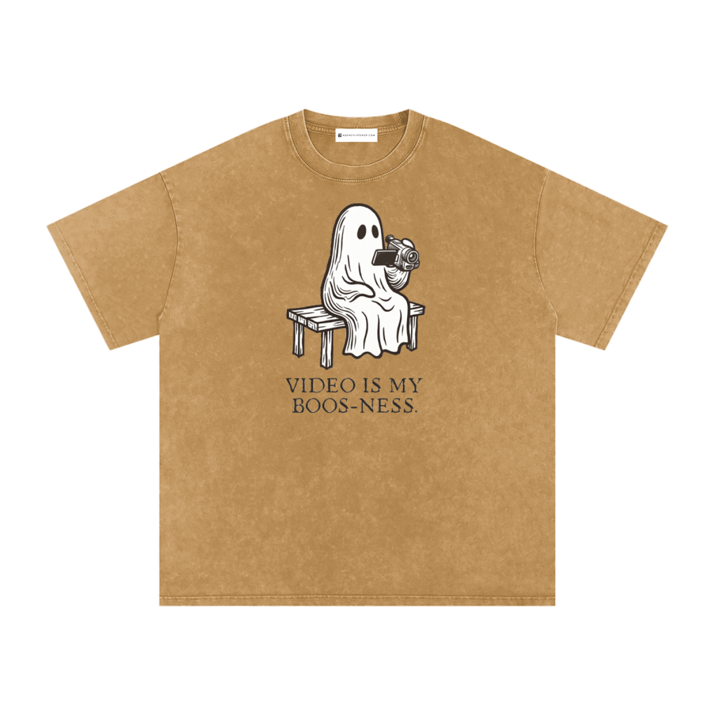 Video is My Boos-ness | Snow Washed Oversized Cotton T-Shirt