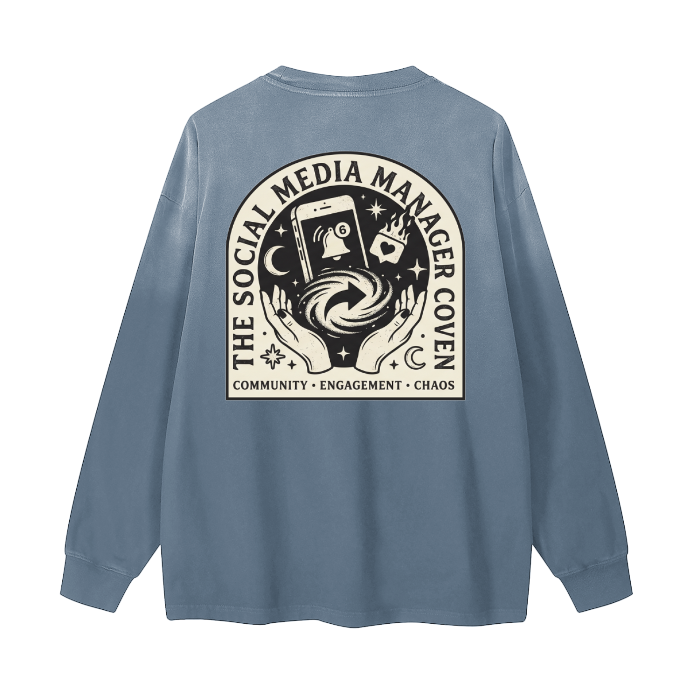 The Social Media Manager Coven | Gradient Washed Long Sleeve T-Shirt