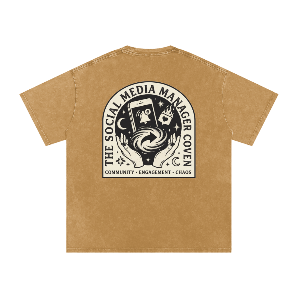 The Social Media Marketing Coven | Snow Washed Oversized Cotton T-Shirt
