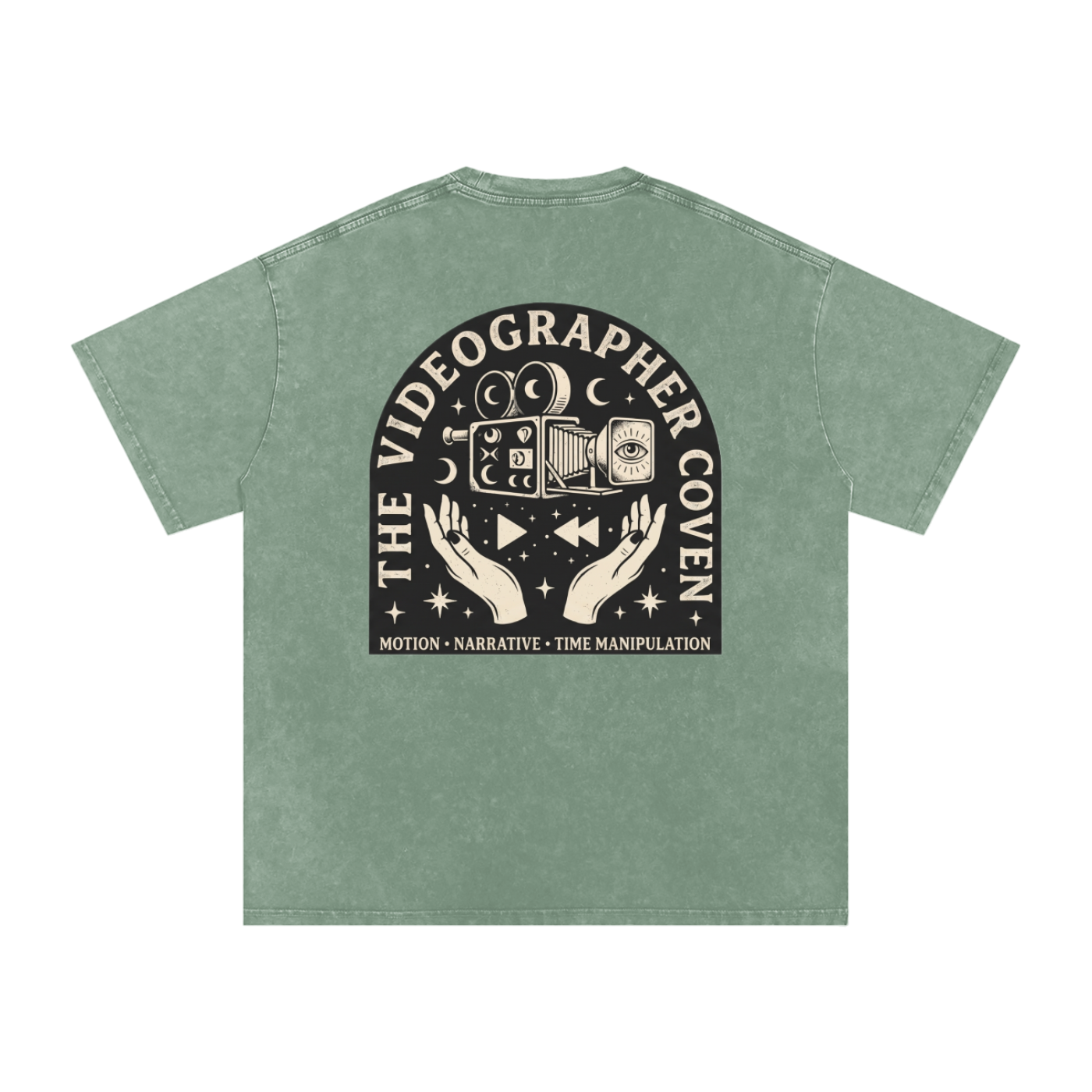 The Videographer Coven | Snow Washed Oversized Cotton T-Shirt