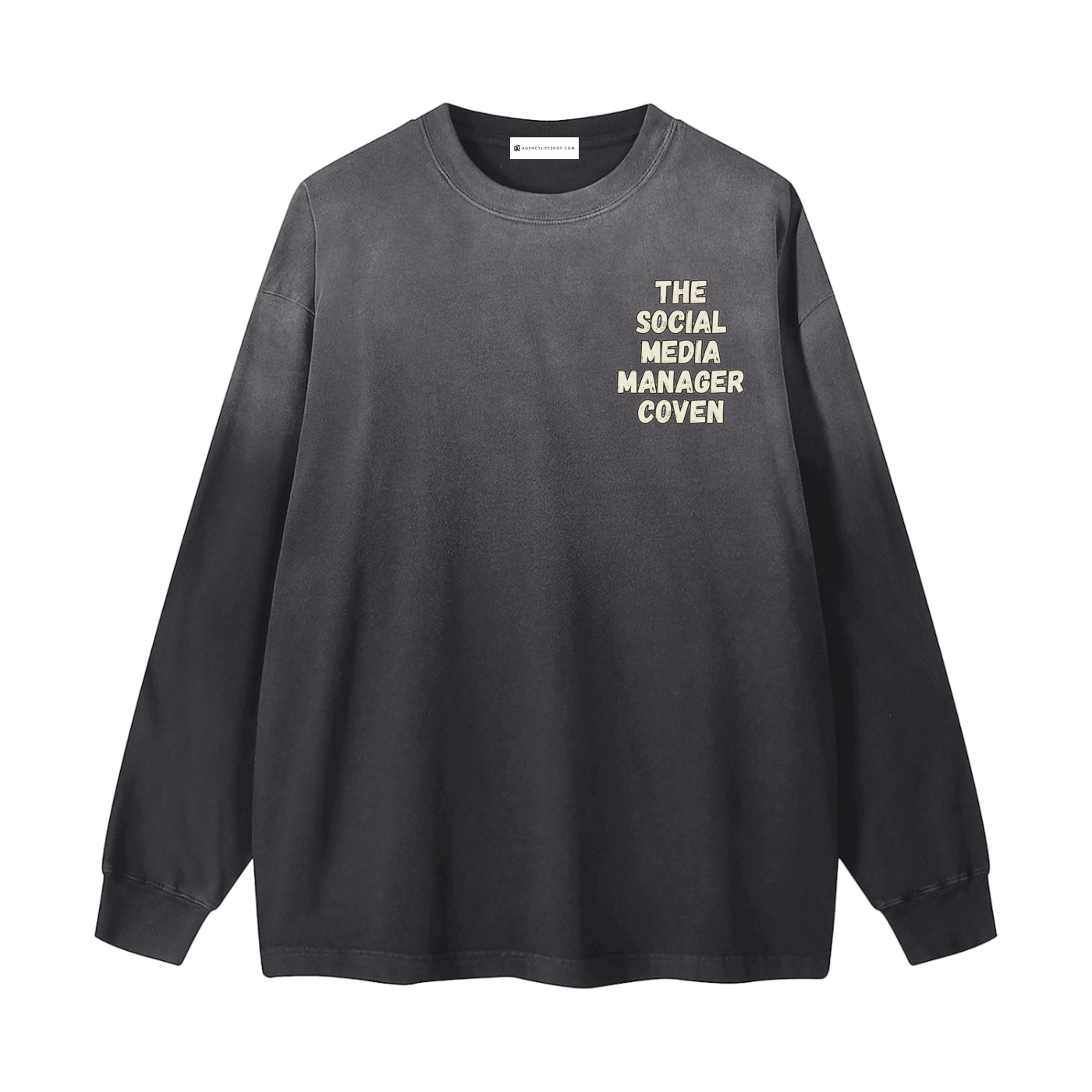 The Social Media Manager Coven | Gradient Washed Long Sleeve T-Shirt