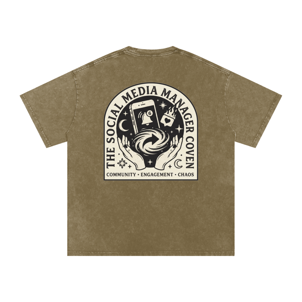 The Social Media Marketing Coven | Snow Washed Oversized Cotton T-Shirt