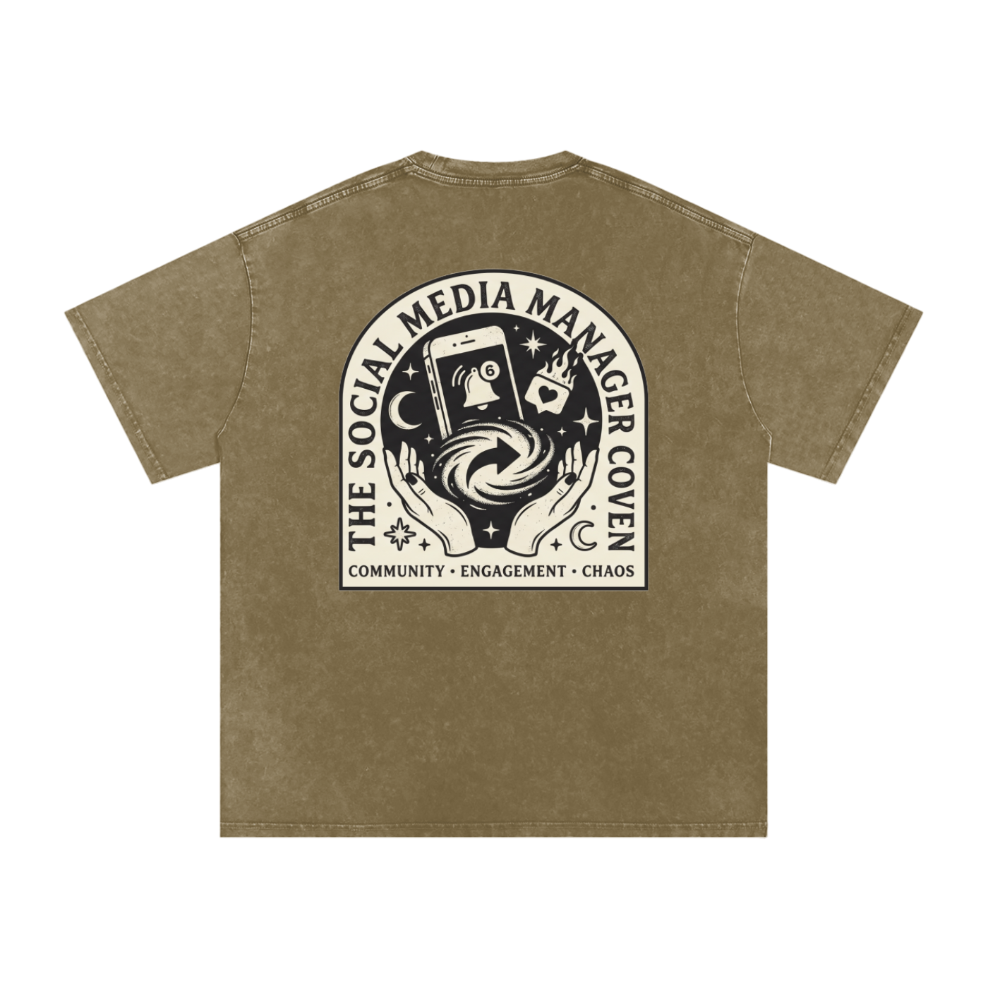 The Social Media Marketing Coven | Snow Washed Oversized Cotton T-Shirt