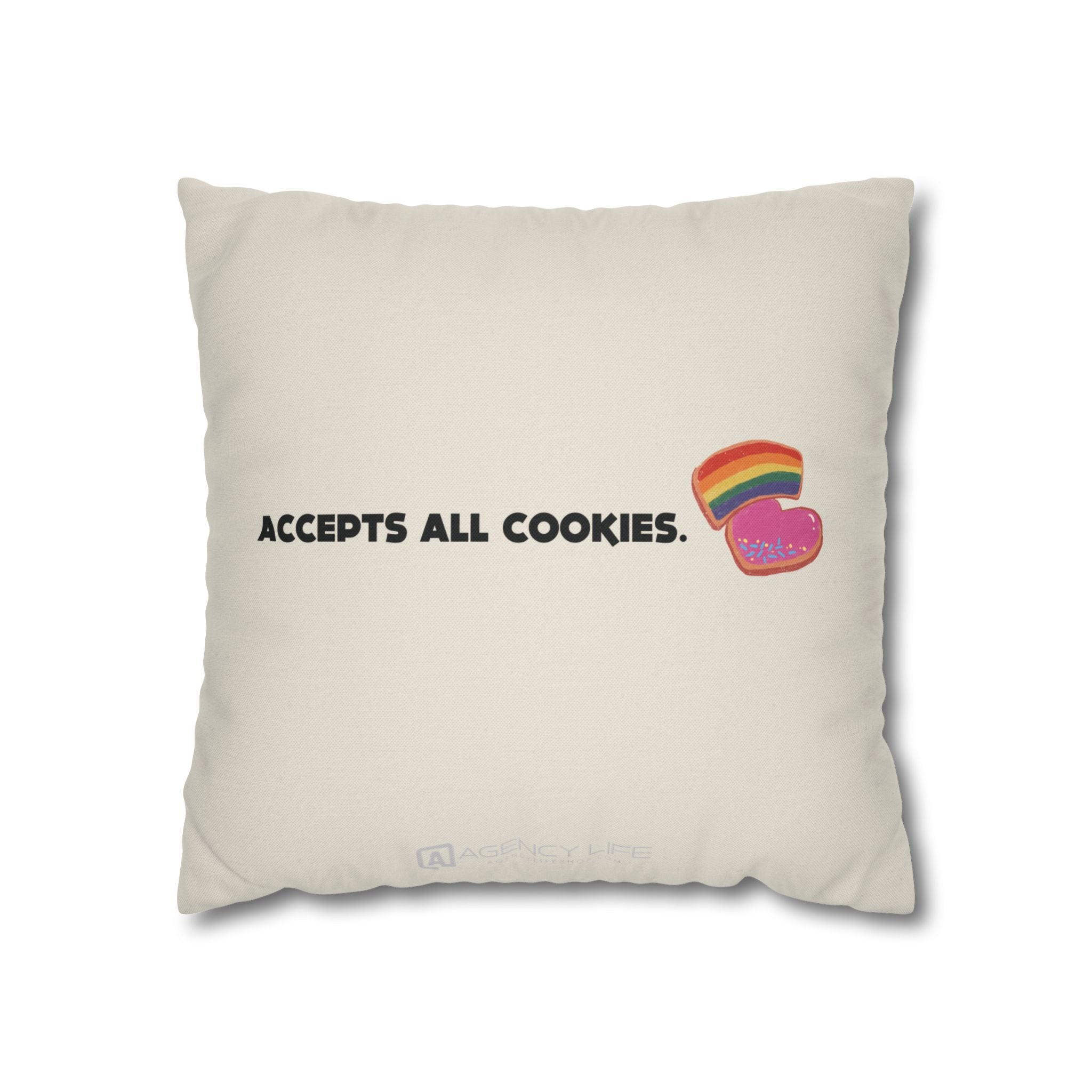 Accepts All Cookies | Polyester Square Pillowcase