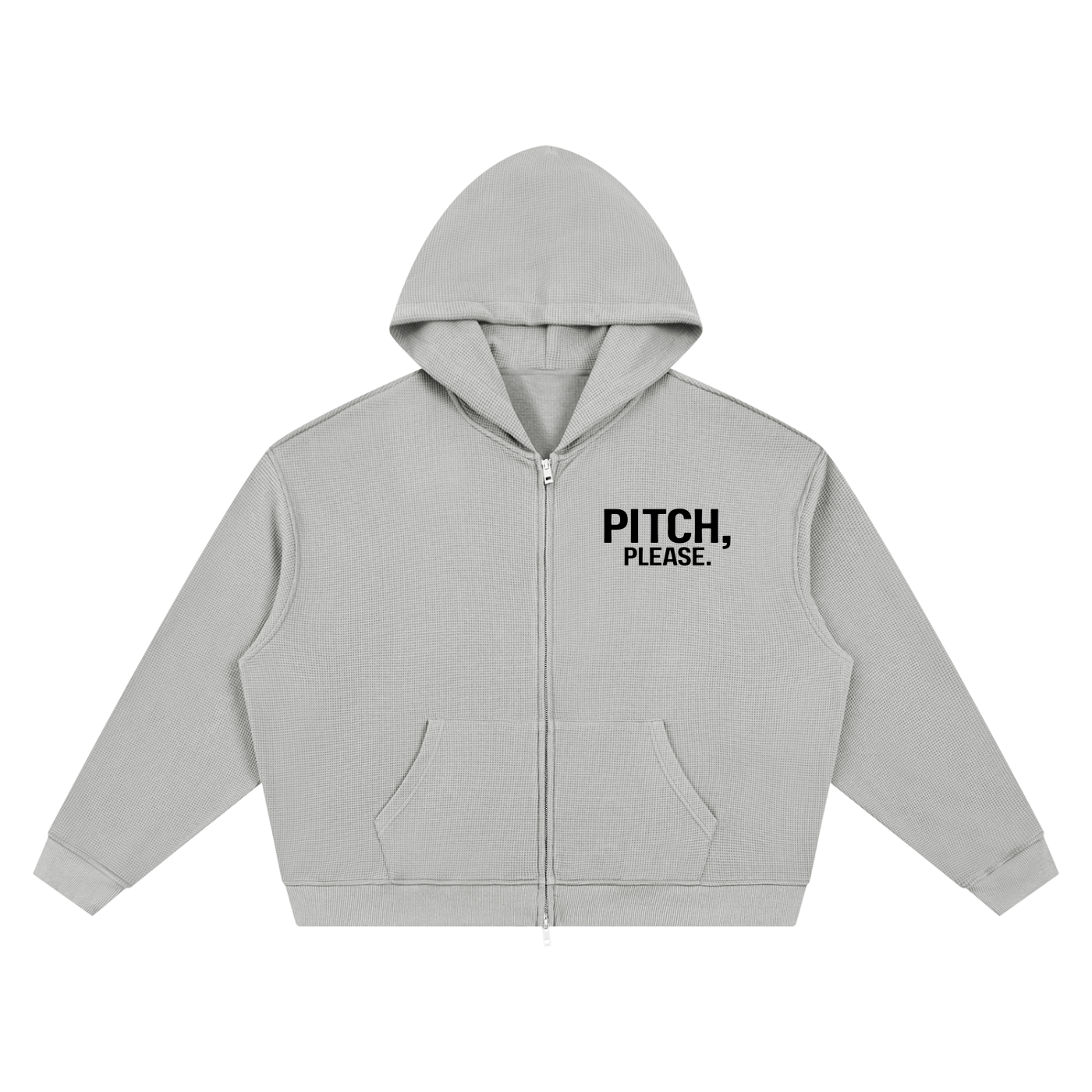 Pitch, Please | Unisex Waffle Boxy Full Zip Hoodie