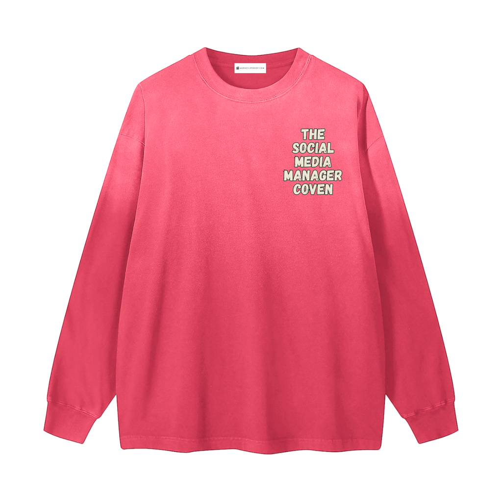 The Social Media Manager Coven | Gradient Washed Long Sleeve T-Shirt