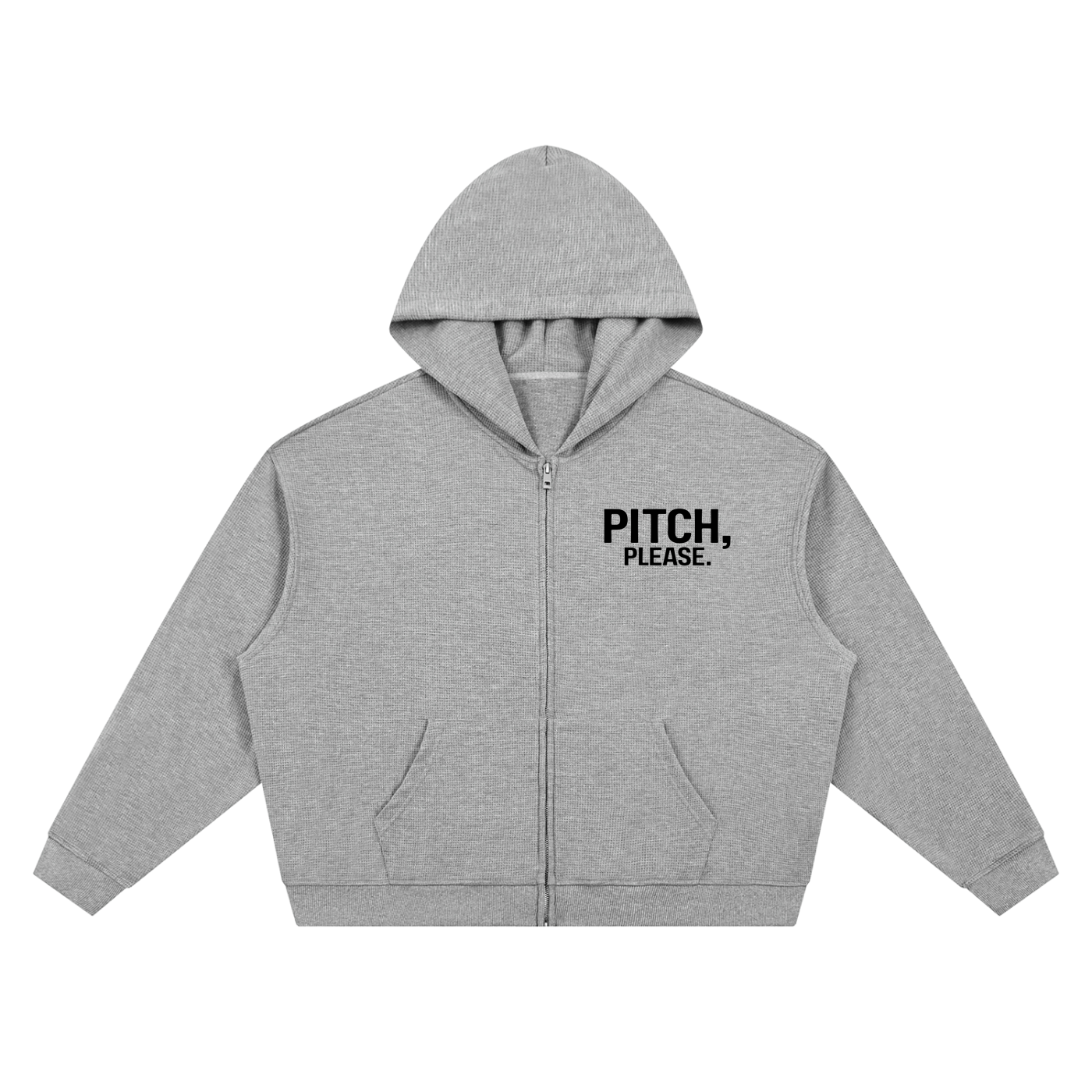 Pitch, Please | Unisex Waffle Boxy Full Zip Hoodie