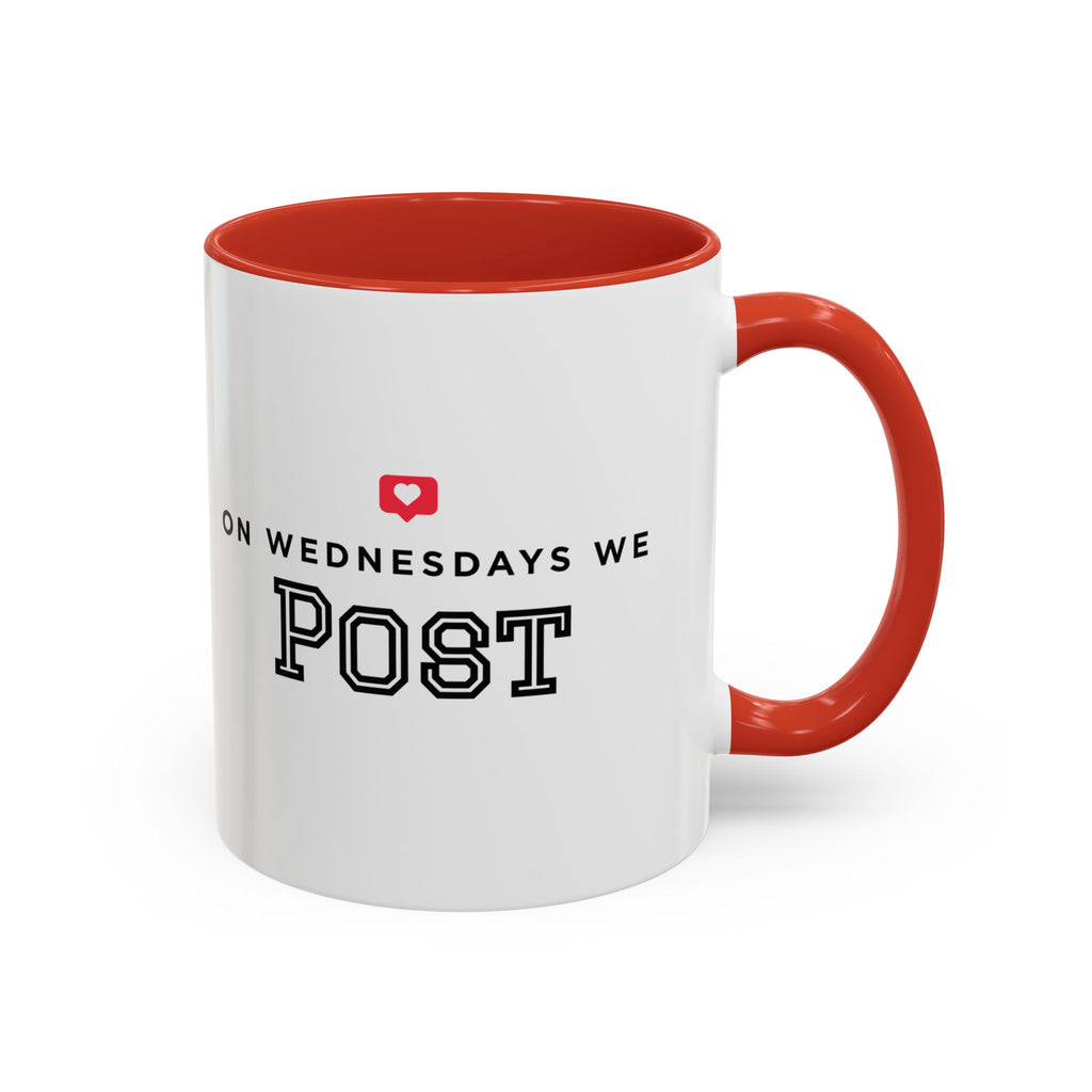 On Wednesdays, We Post | Accent Coffee Mug (11, 15oz)