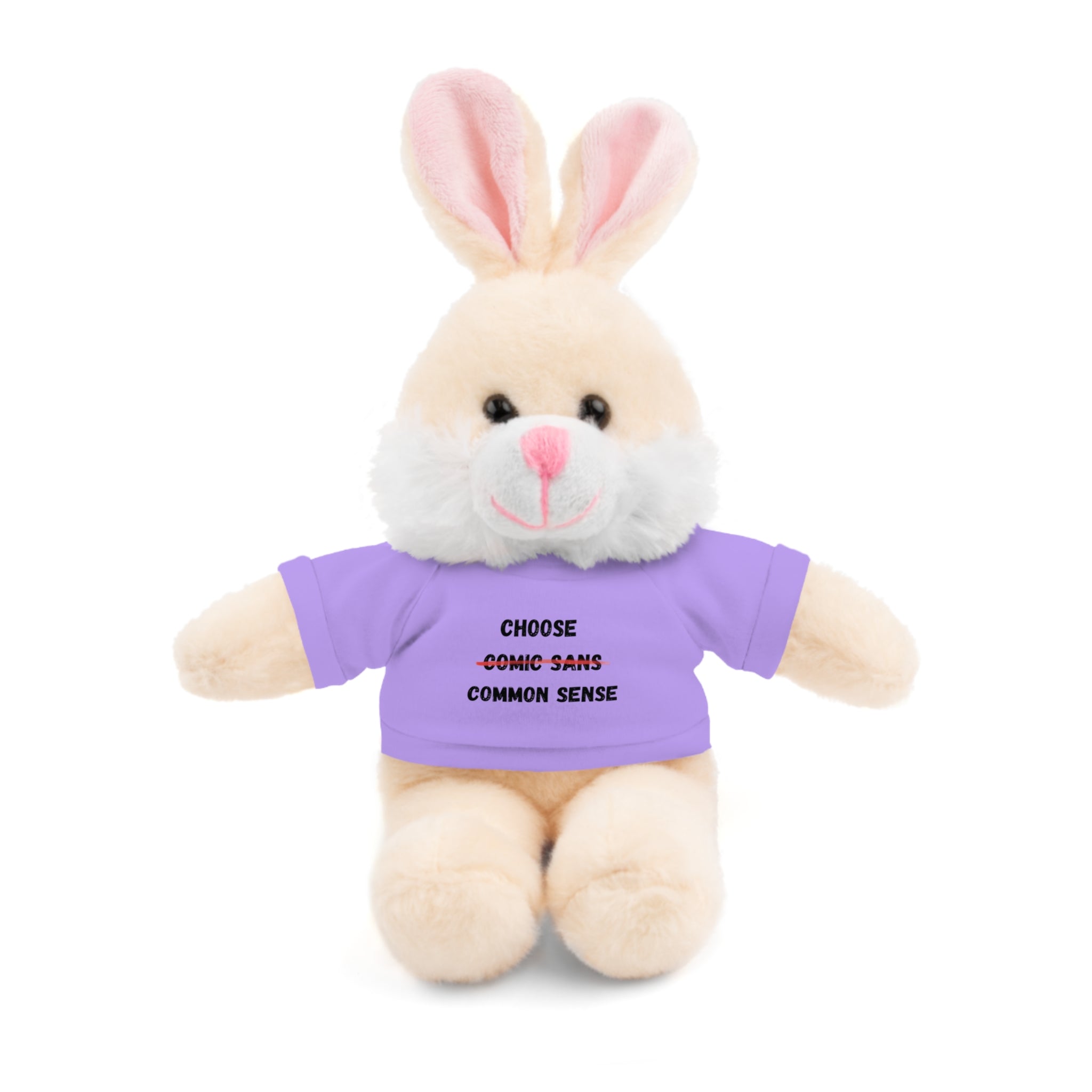 Choose Common Sense | Plush Stuffed Toy with Graphic Tee
