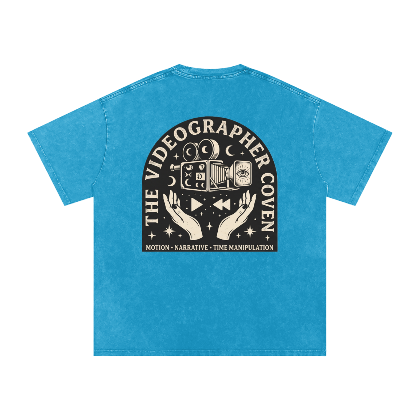 The Videographer Coven | Snow Washed Oversized Cotton T-Shirt