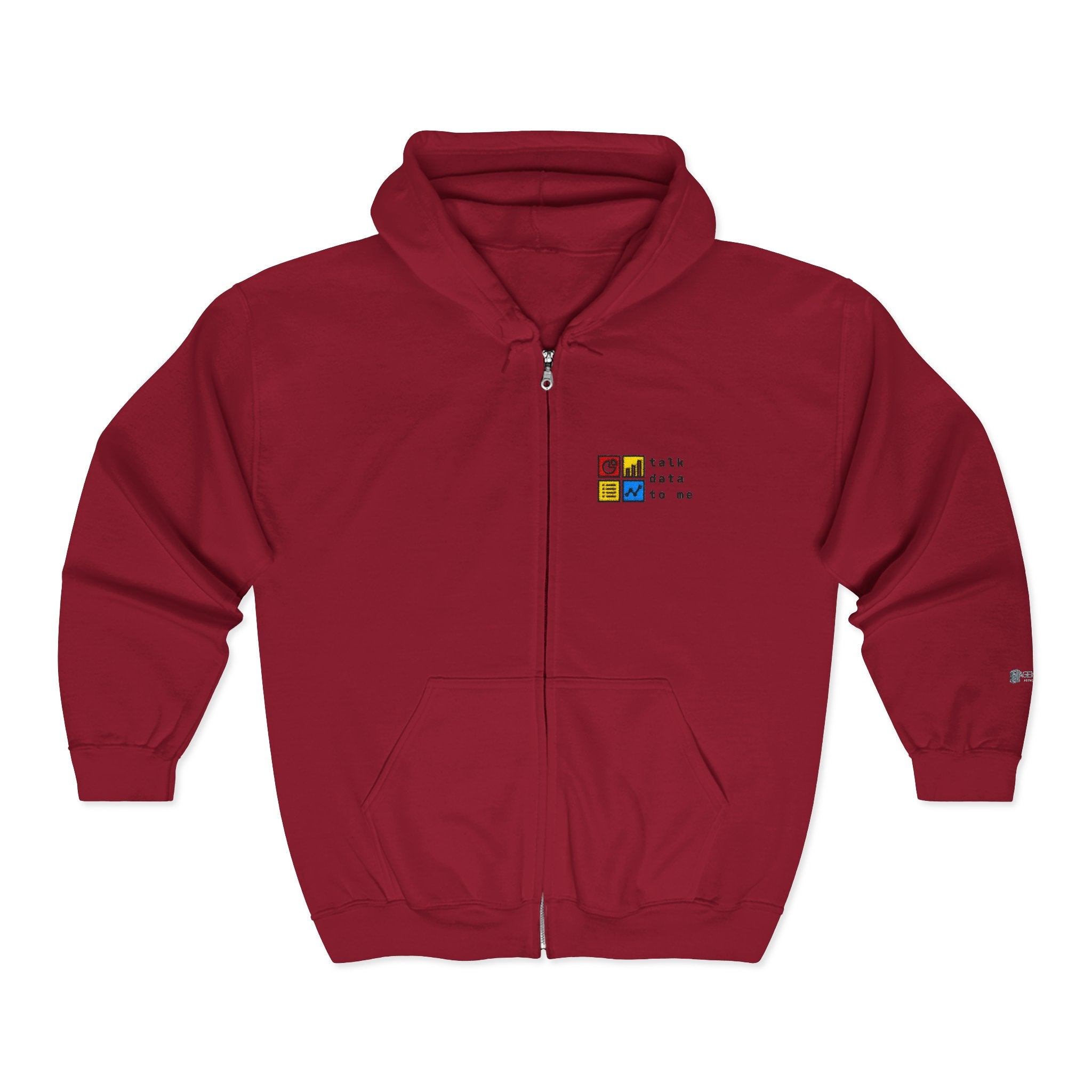 Talk Data To Me  | Retro Zip Embroidered Hoodie