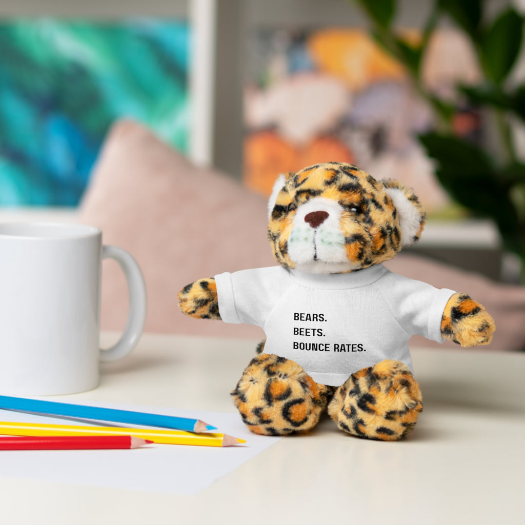 Bears. Beets. Bounce Rates. | Plush Stuffed Toy with Graphic Tee