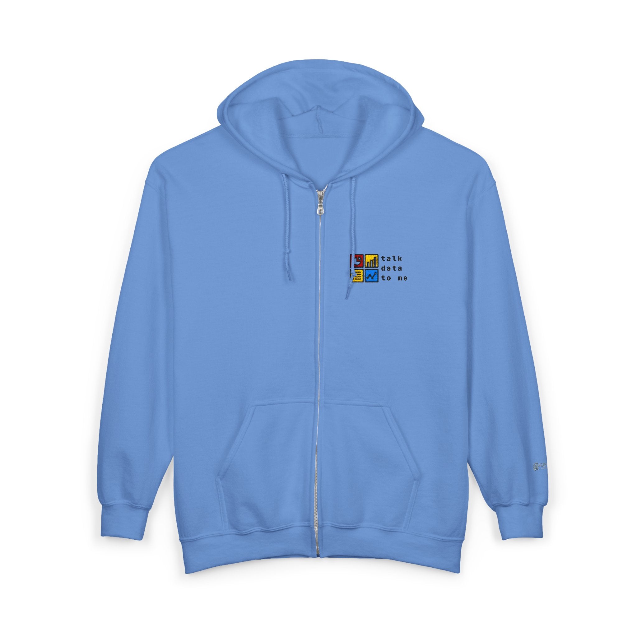 Talk Data To Me  | Retro Zip Embroidered Hoodie