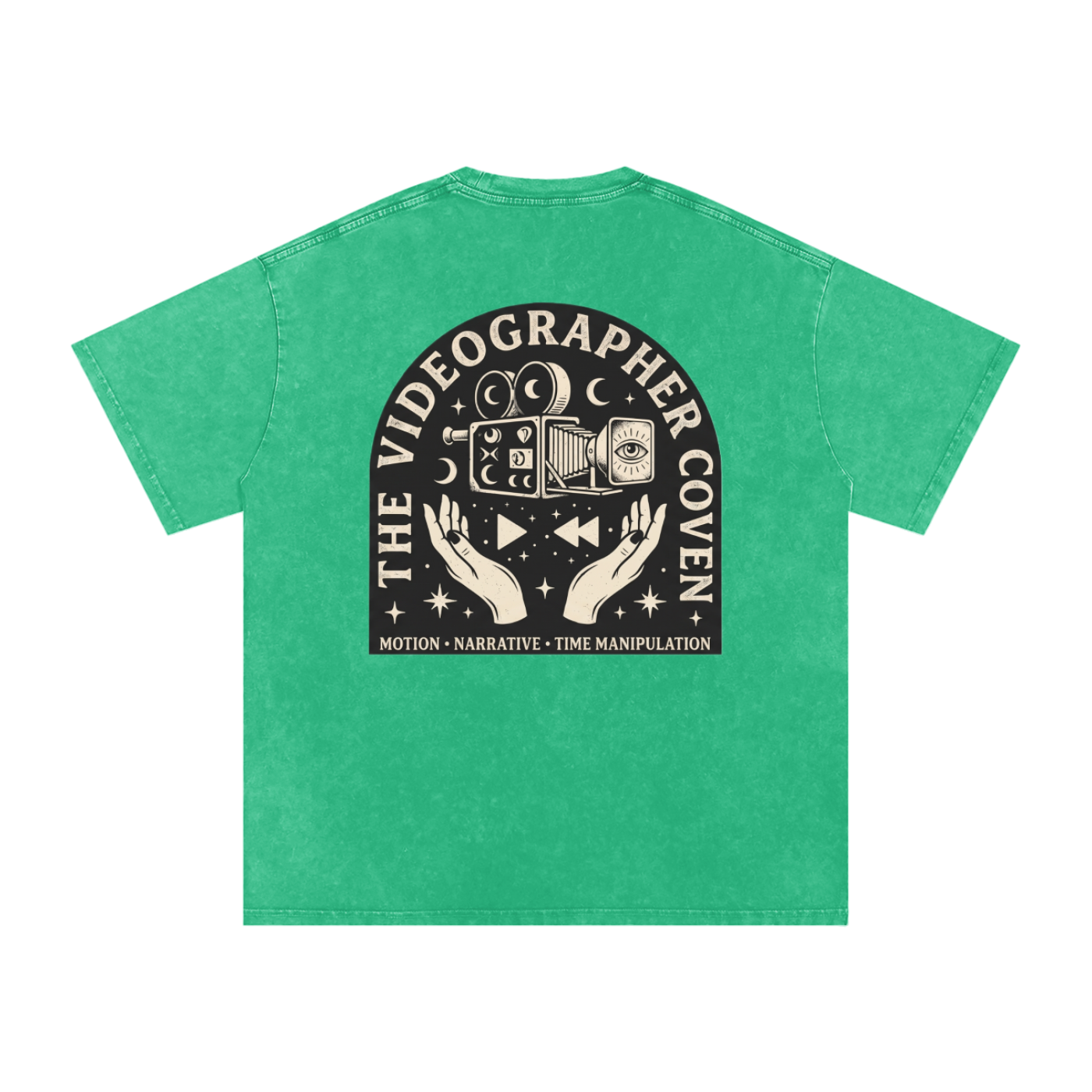 The Videographer Coven | Snow Washed Oversized Cotton T-Shirt