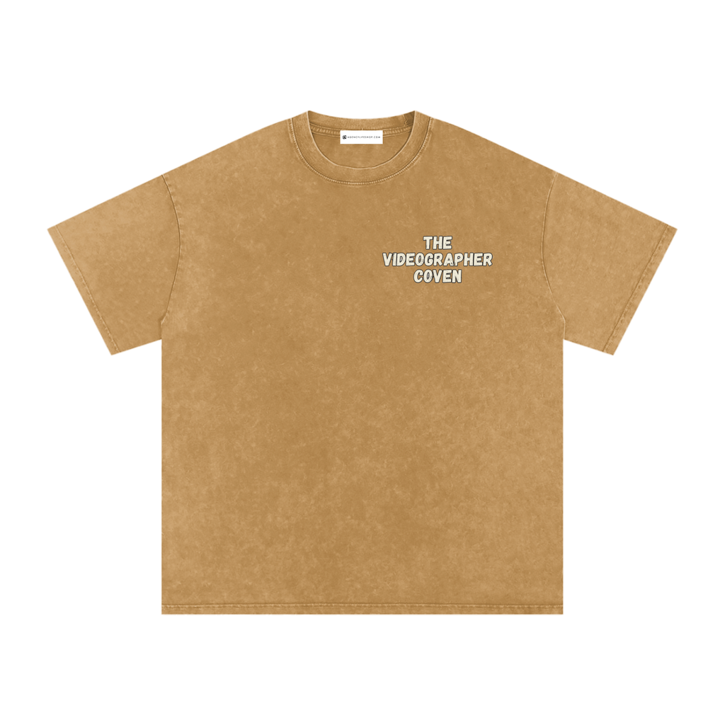 The Videographer Coven | Snow Washed Oversized Cotton T-Shirt