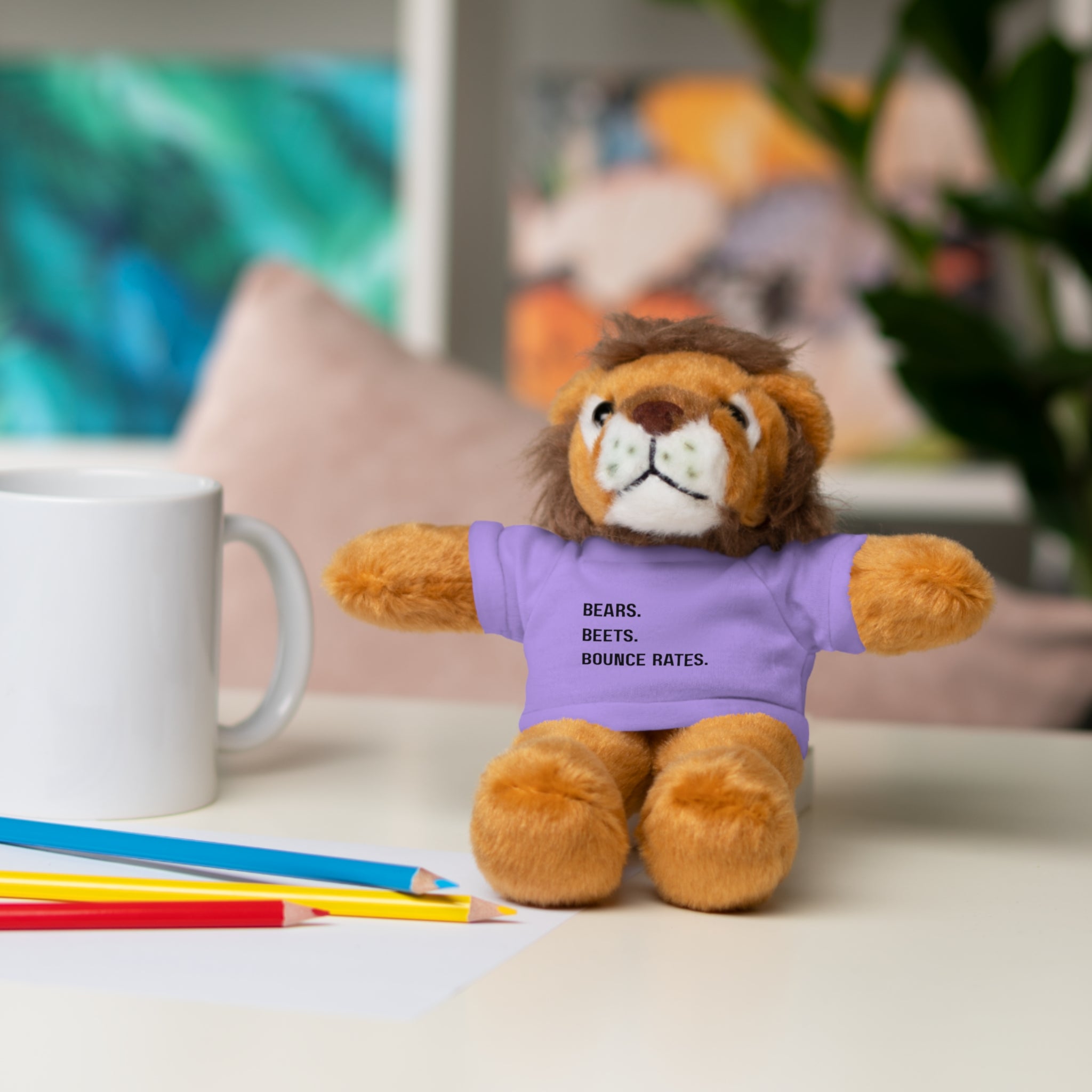 Bears. Beets. Bounce Rates. | Plush Stuffed Toy with Graphic Tee