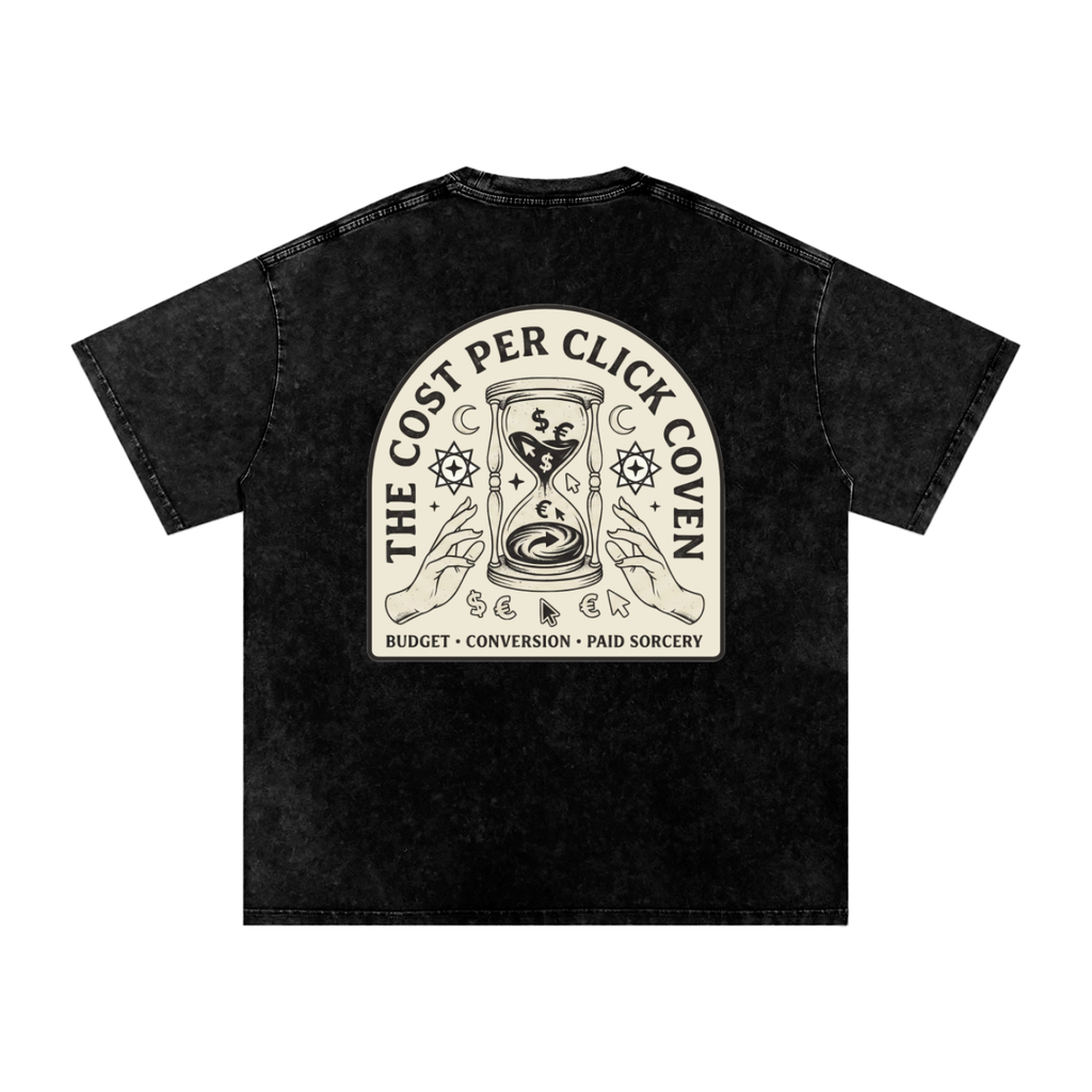 The Cost Per Click Coven | Snow Washed Oversized Cotton T-Shirt