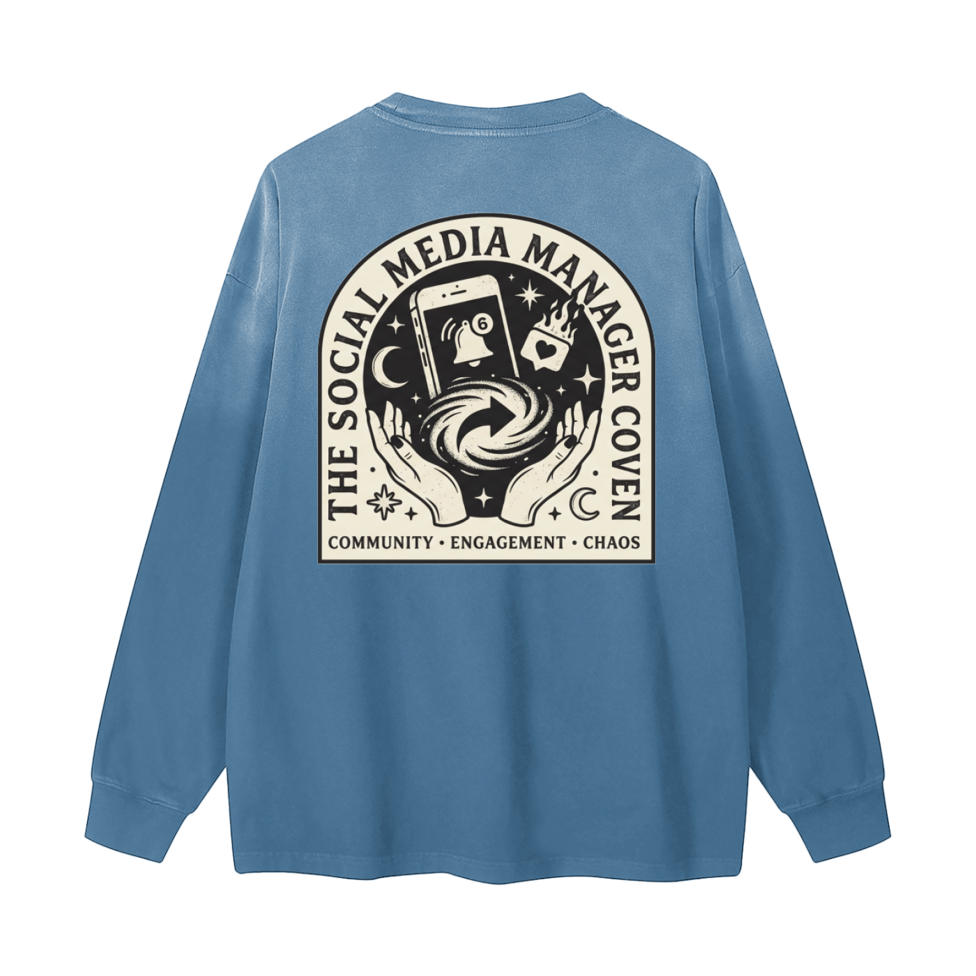 The Social Media Manager Coven | Gradient Washed Long Sleeve T-Shirt