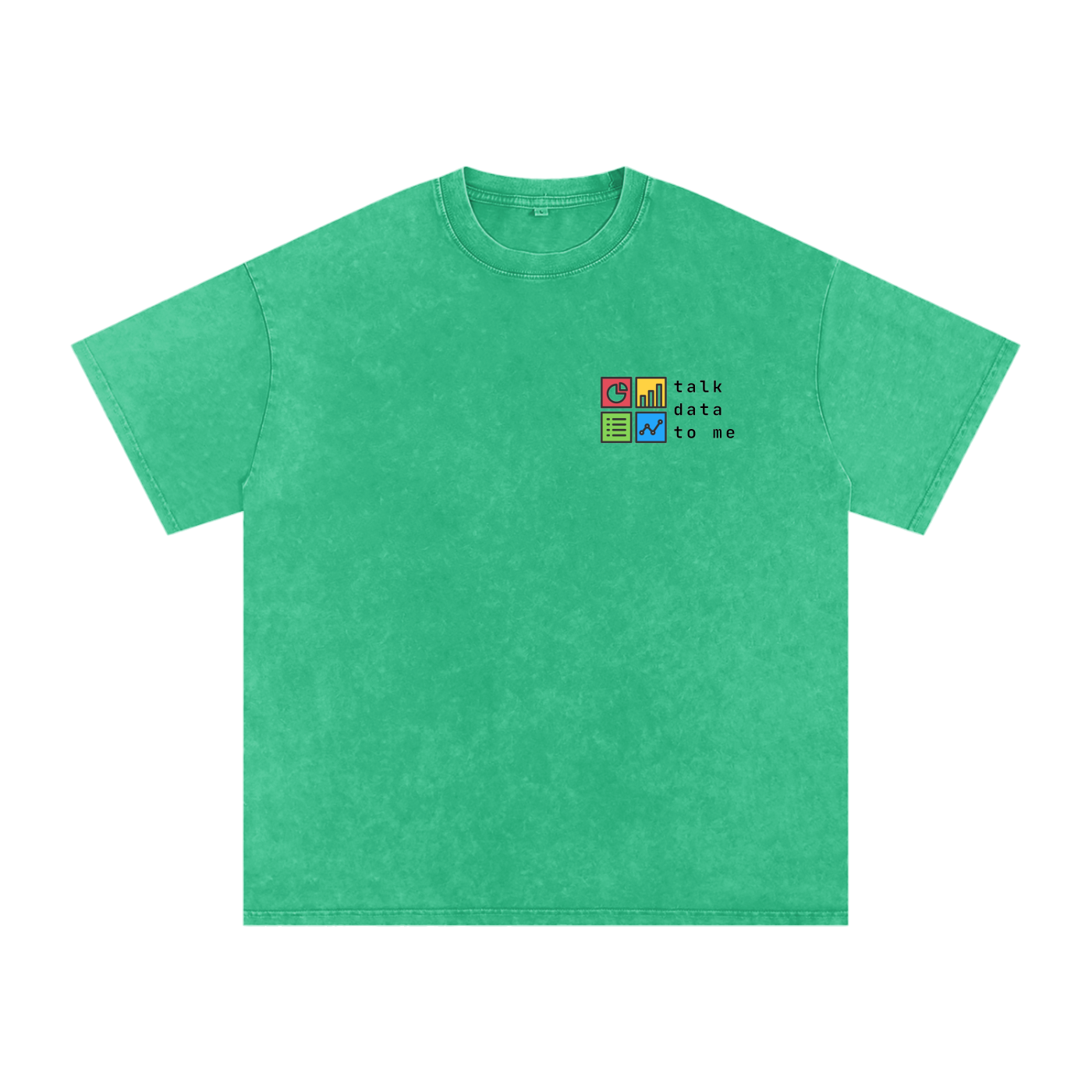 Talk Data To Me | Snow Washed Oversized Cotton T-Shirt