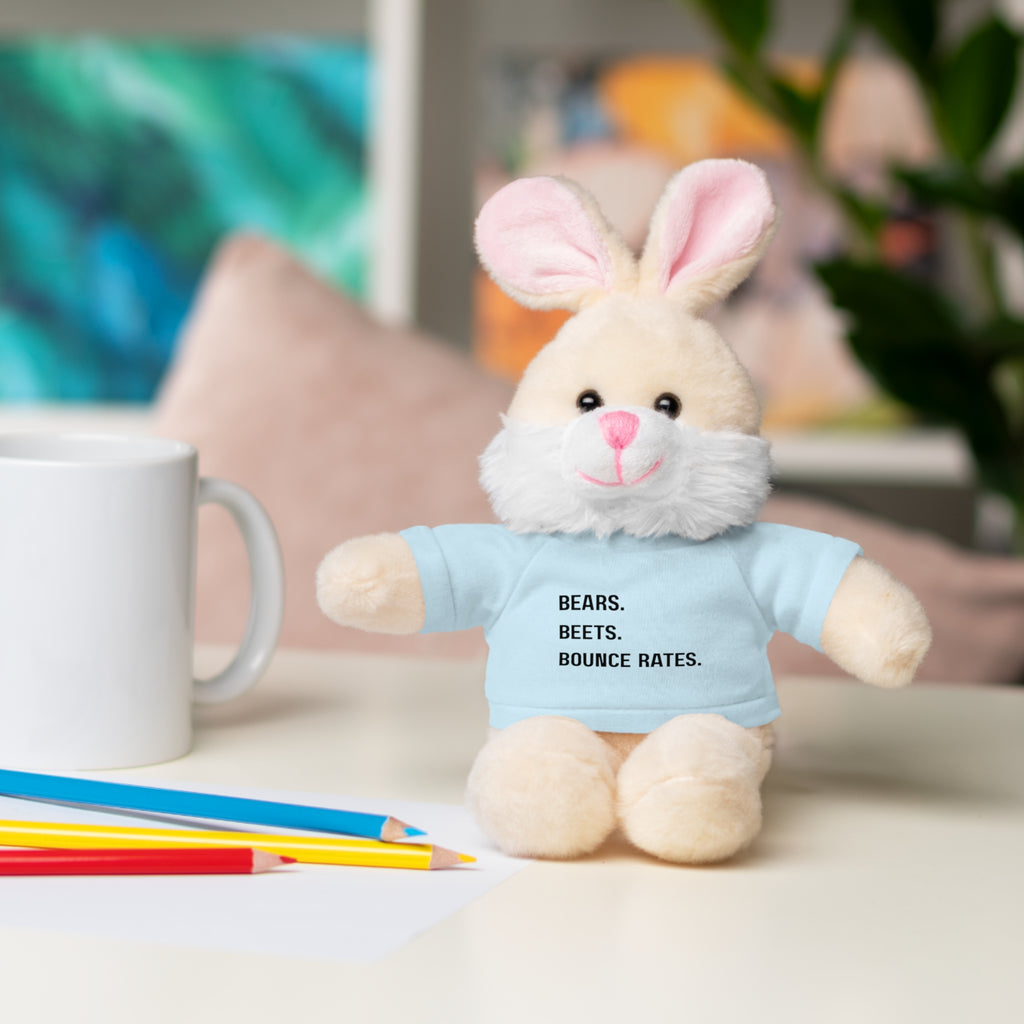 Bears. Beets. Bounce Rates. | Plush Stuffed Toy with Graphic Tee
