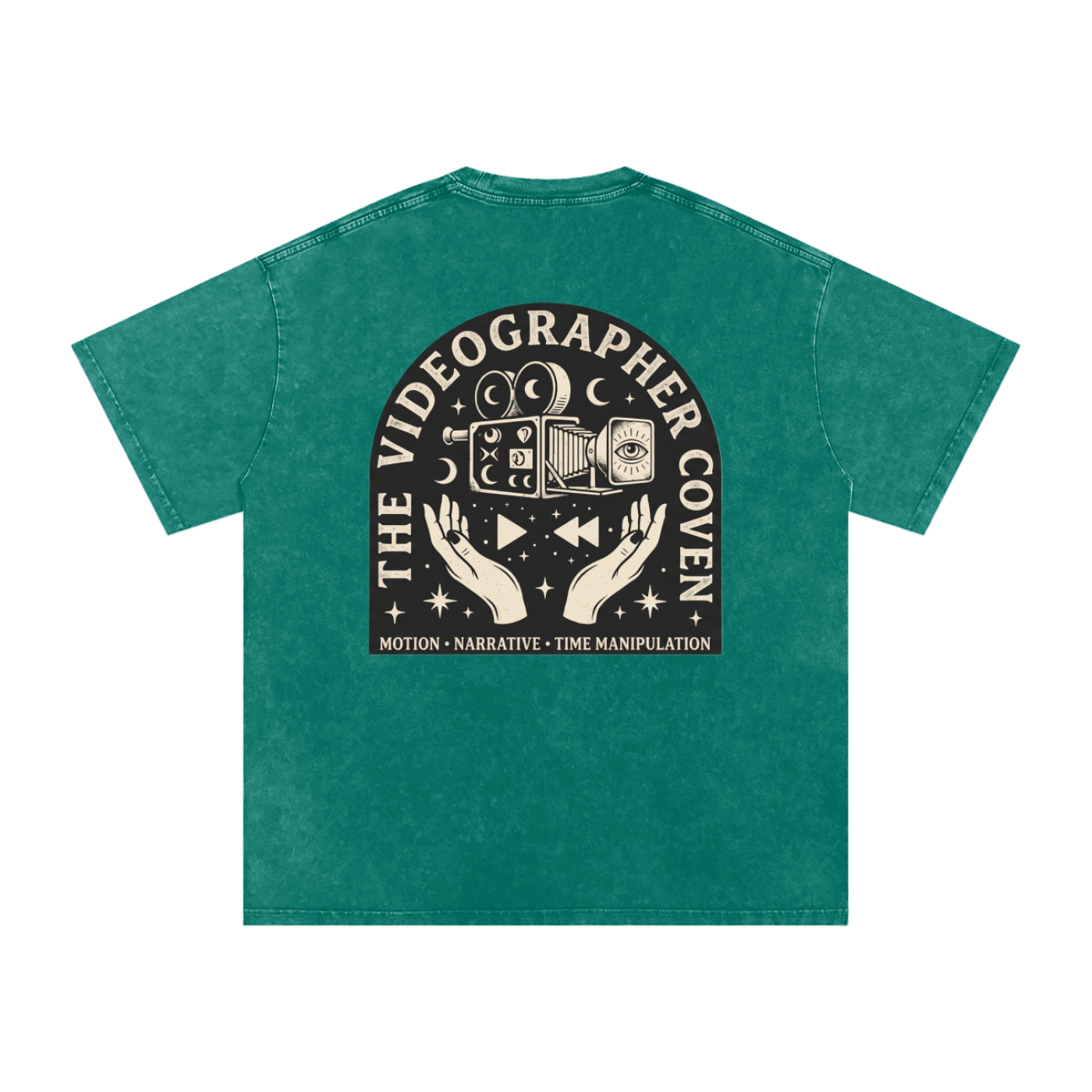 The Videographer Coven | Snow Washed Oversized Cotton T-Shirt