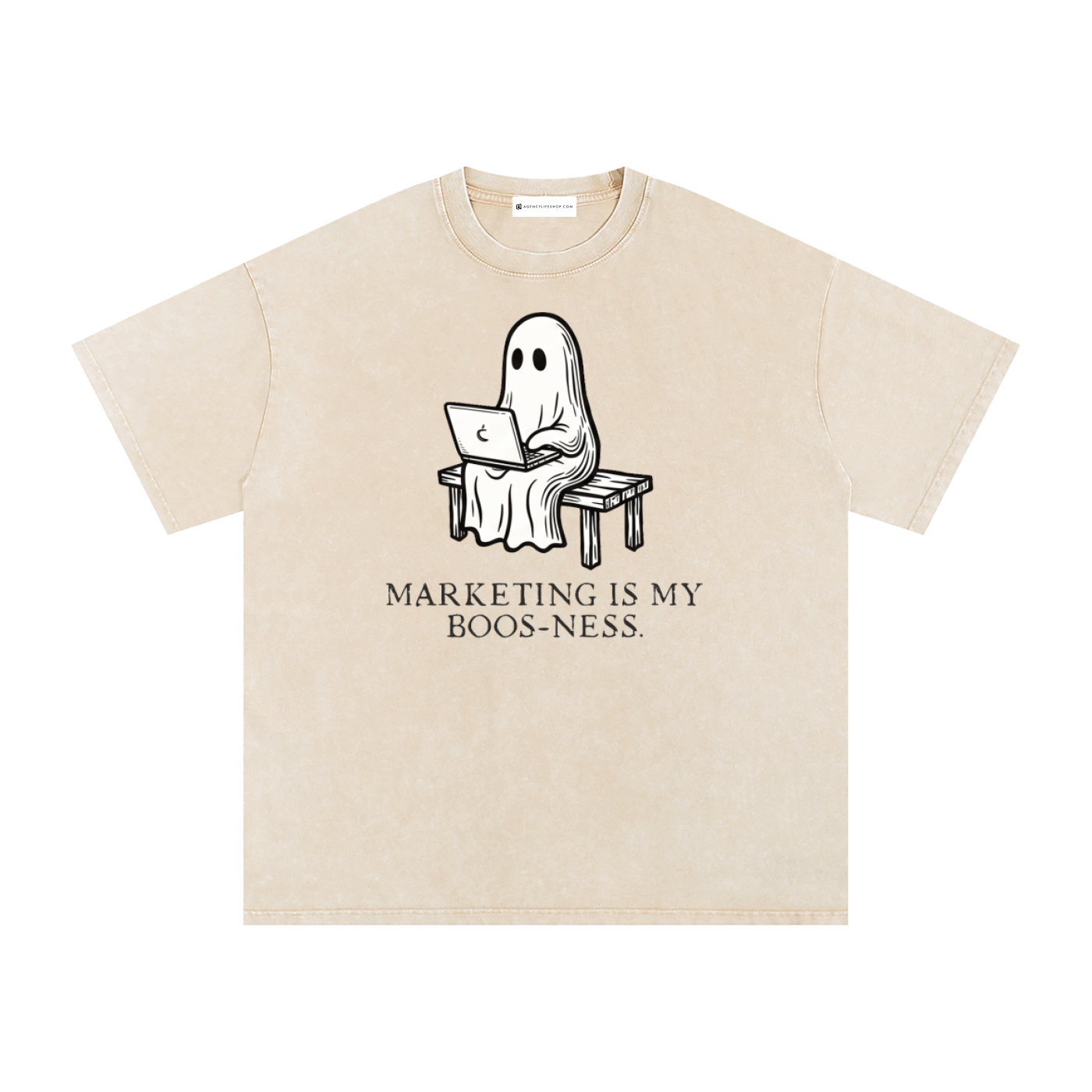 Marketing is My Boos-ness | Snow Washed Oversized Cotton T-Shirt