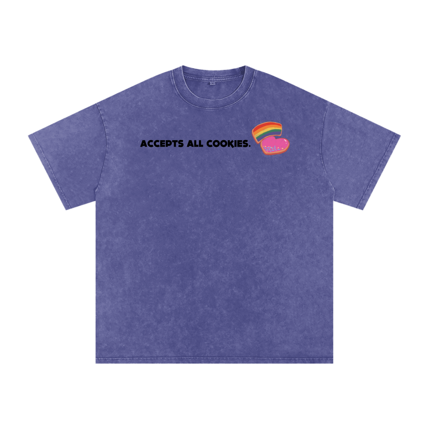 Accepts All Cookies | Snow Washed Oversized Cotton T-Shirt