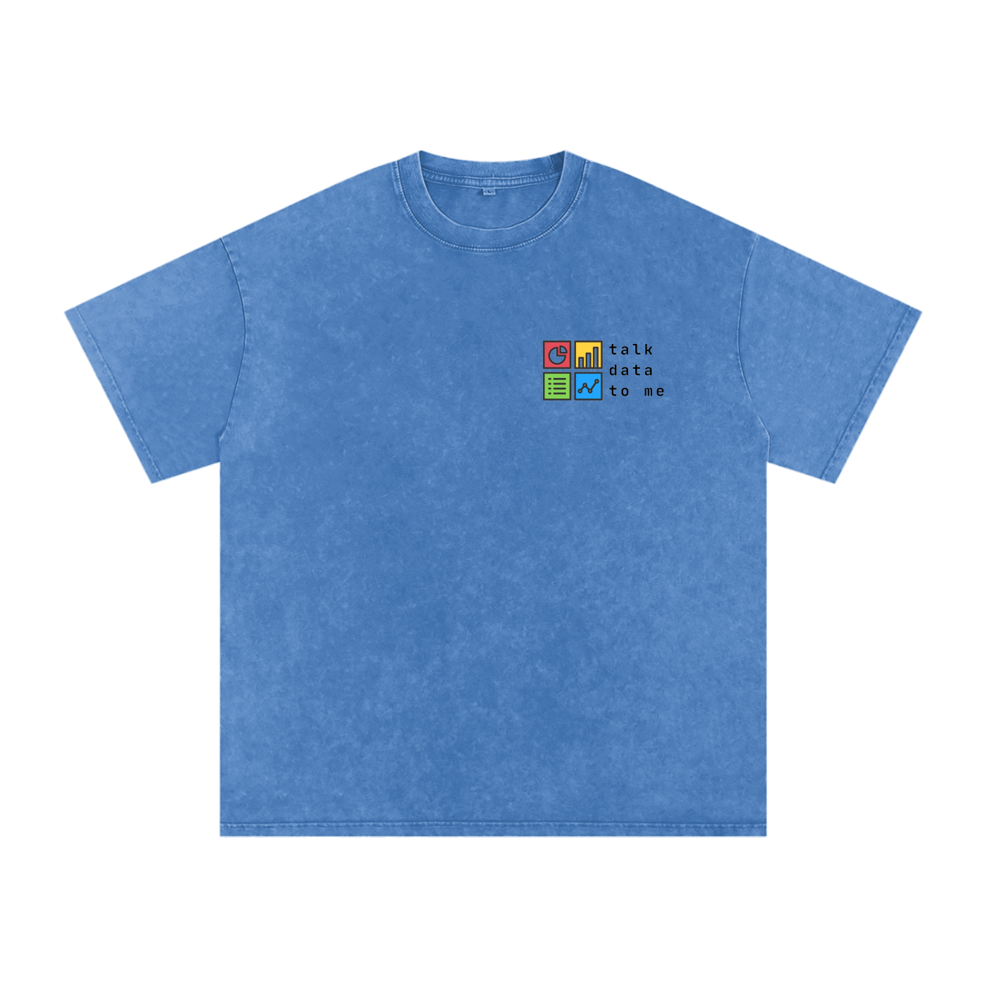 Talk Data To Me | Snow Washed Oversized Cotton T-Shirt