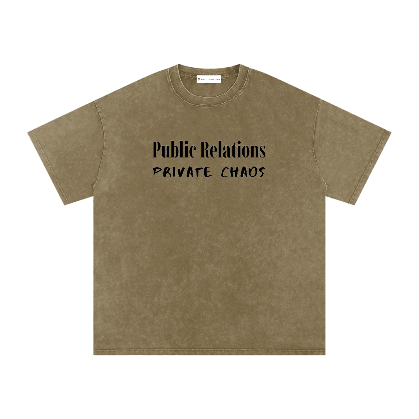 Public Relations, Private Chaos | Snow Washed Oversized Cotton T-Shirt