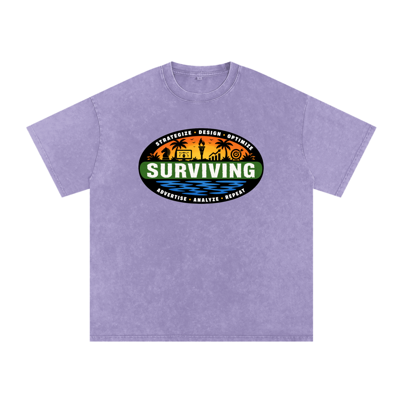 Surviving in Marketing | Snow Washed Oversized Cotton T-Shirt