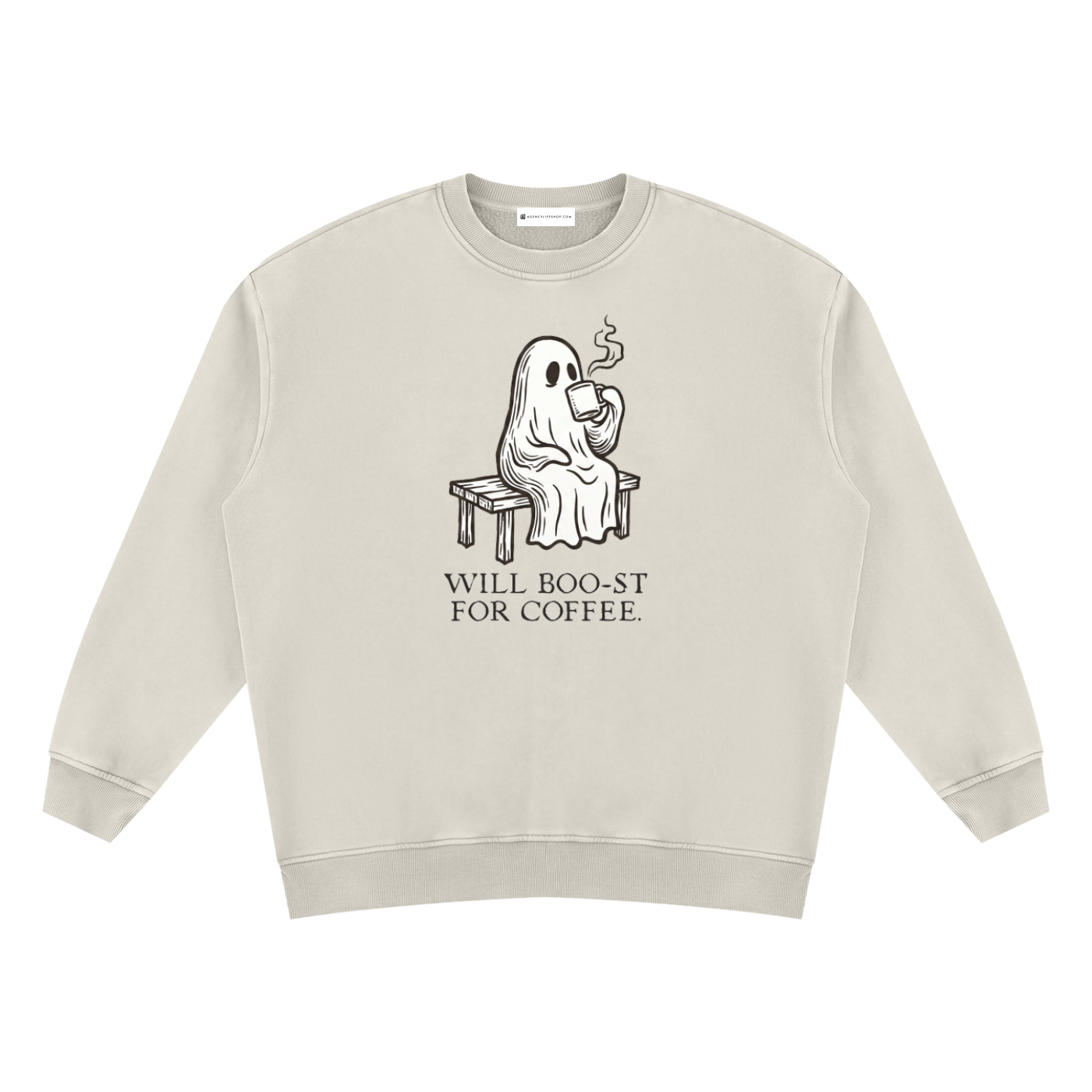 Will Boo-st for Coffee | Unisex Vintage Wash Fleece Sweatshirt