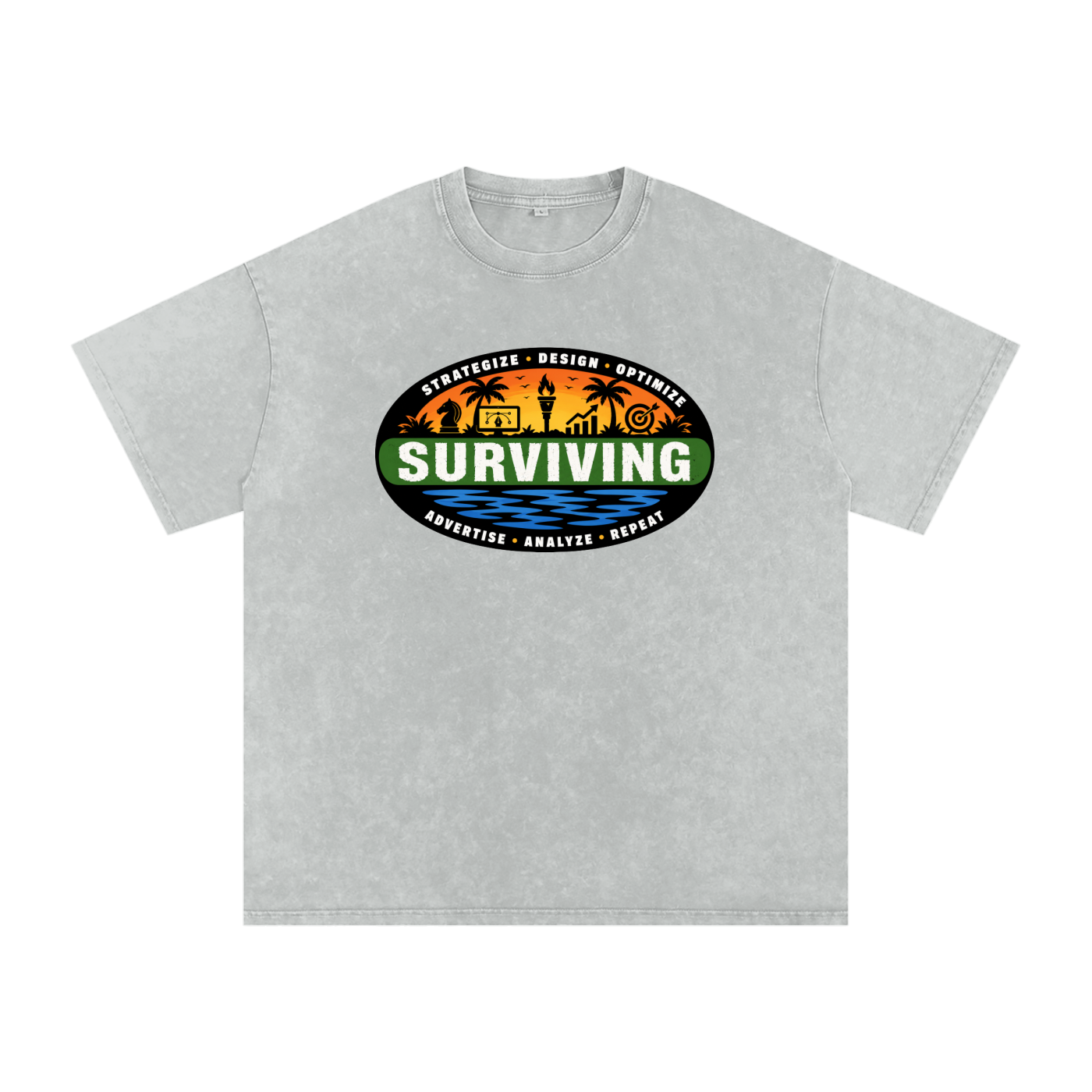 Surviving in Marketing | Snow Washed Oversized Cotton T-Shirt