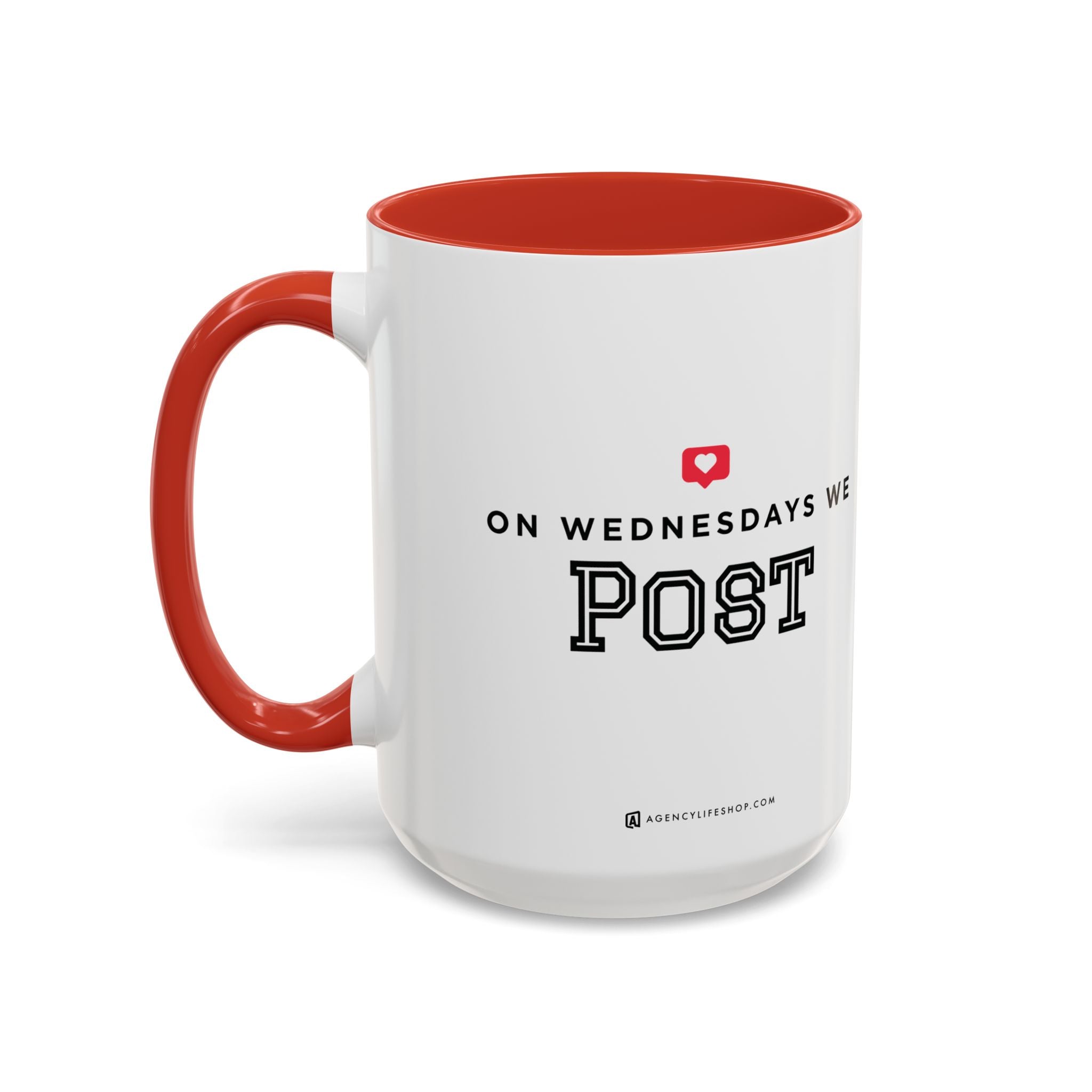 On Wednesdays, We Post | Accent Coffee Mug (11, 15oz)