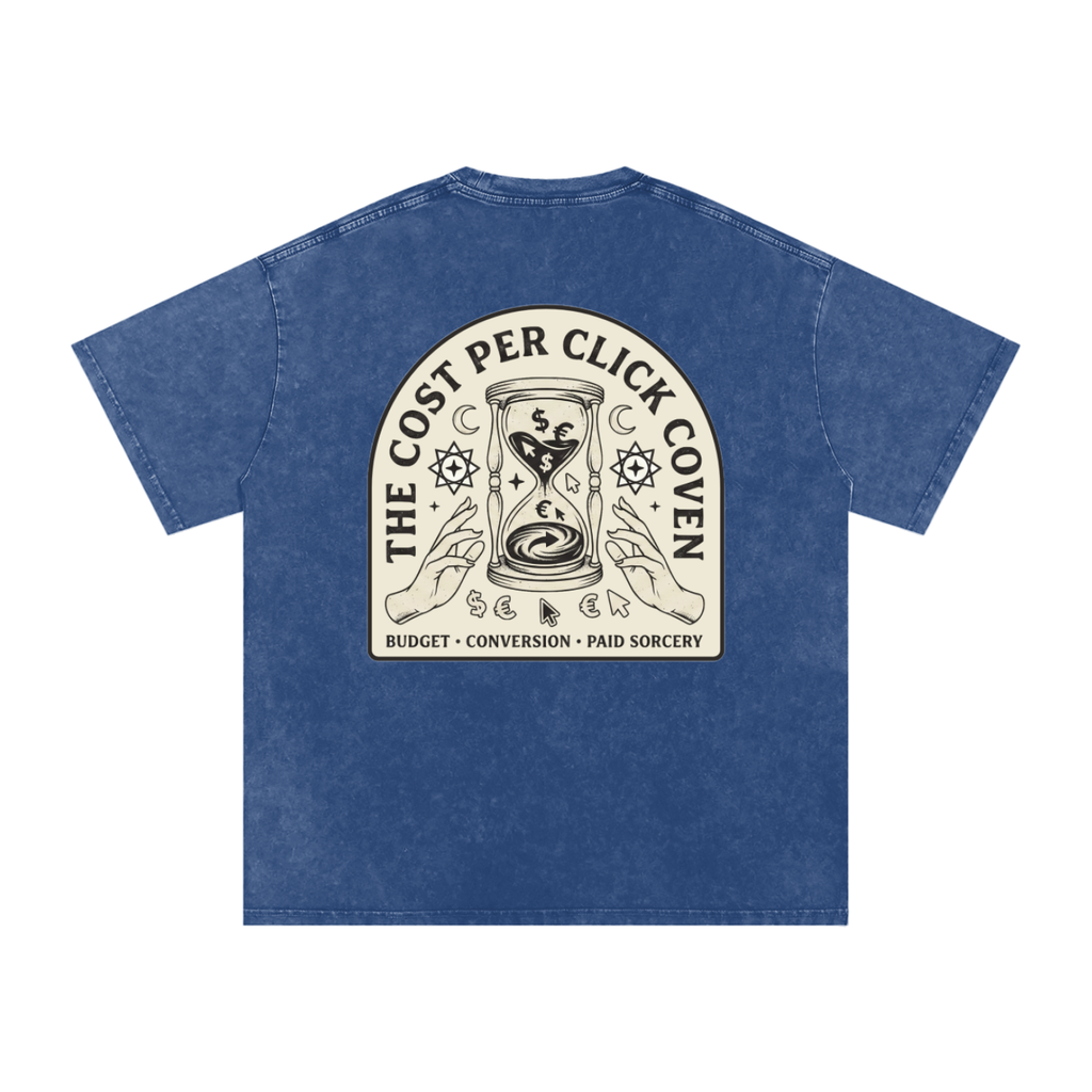 The Cost Per Click Coven | Snow Washed Oversized Cotton T-Shirt