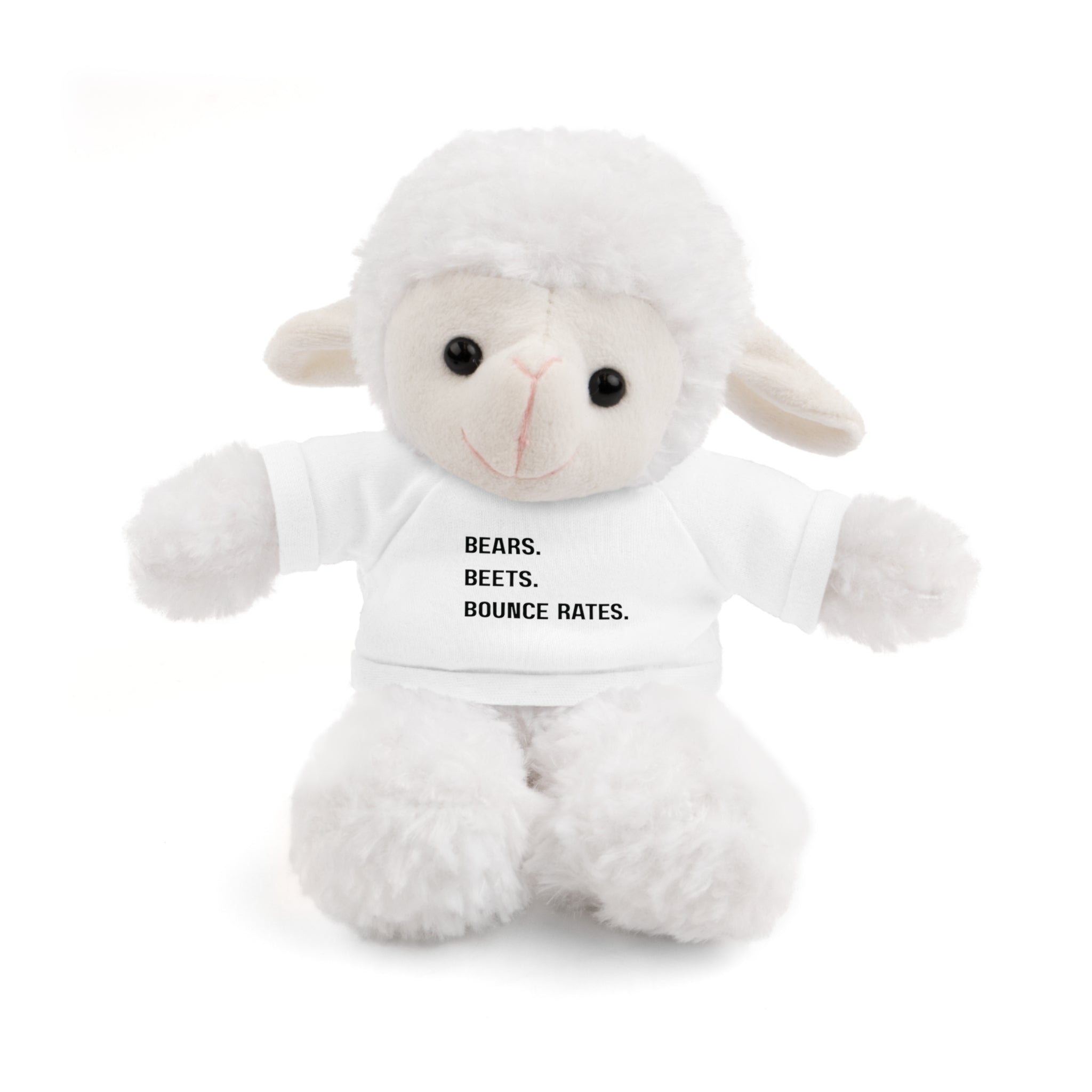 Bears. Beets. Bounce Rates. | Plush Stuffed Toy with Graphic Tee