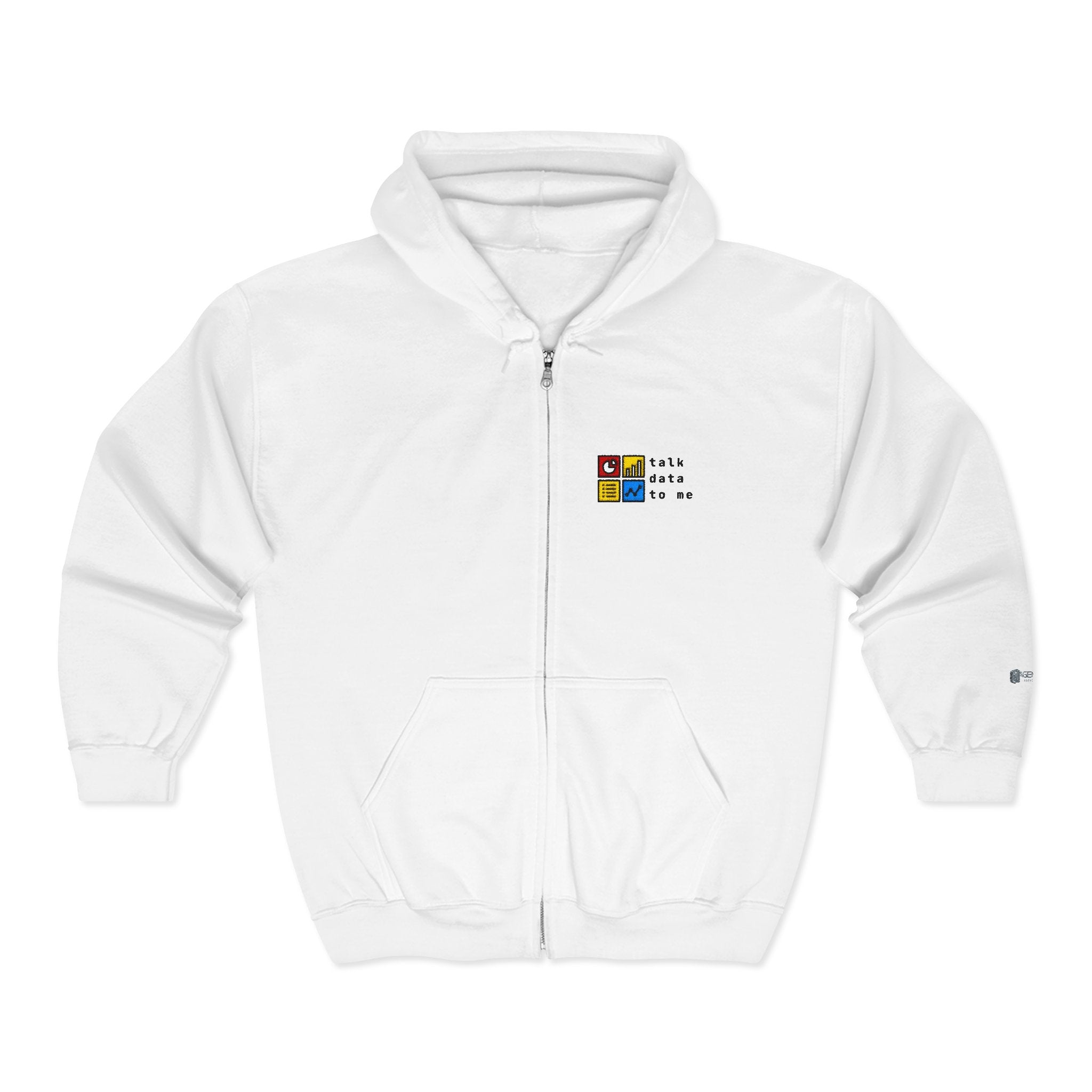 Talk Data To Me  | Retro Zip Embroidered Hoodie