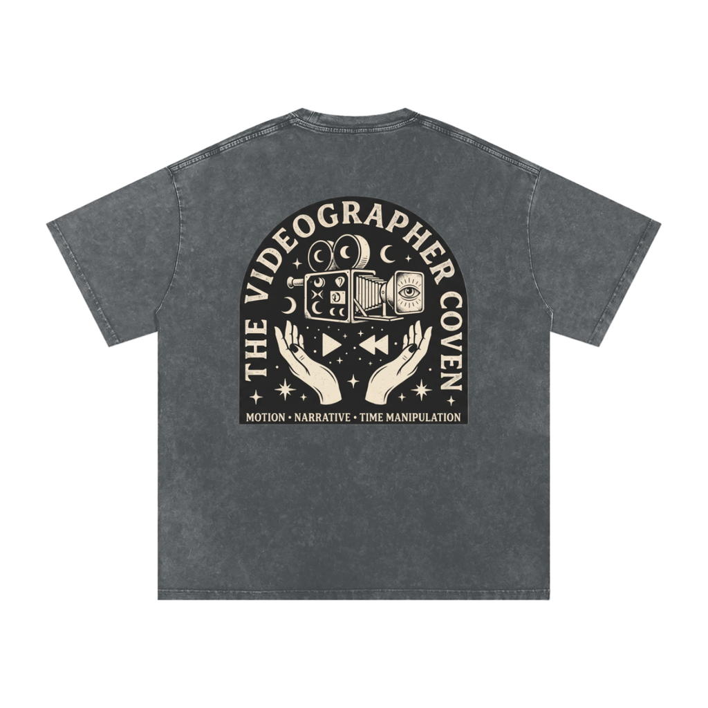 The Videographer Coven | Snow Washed Oversized Cotton T-Shirt