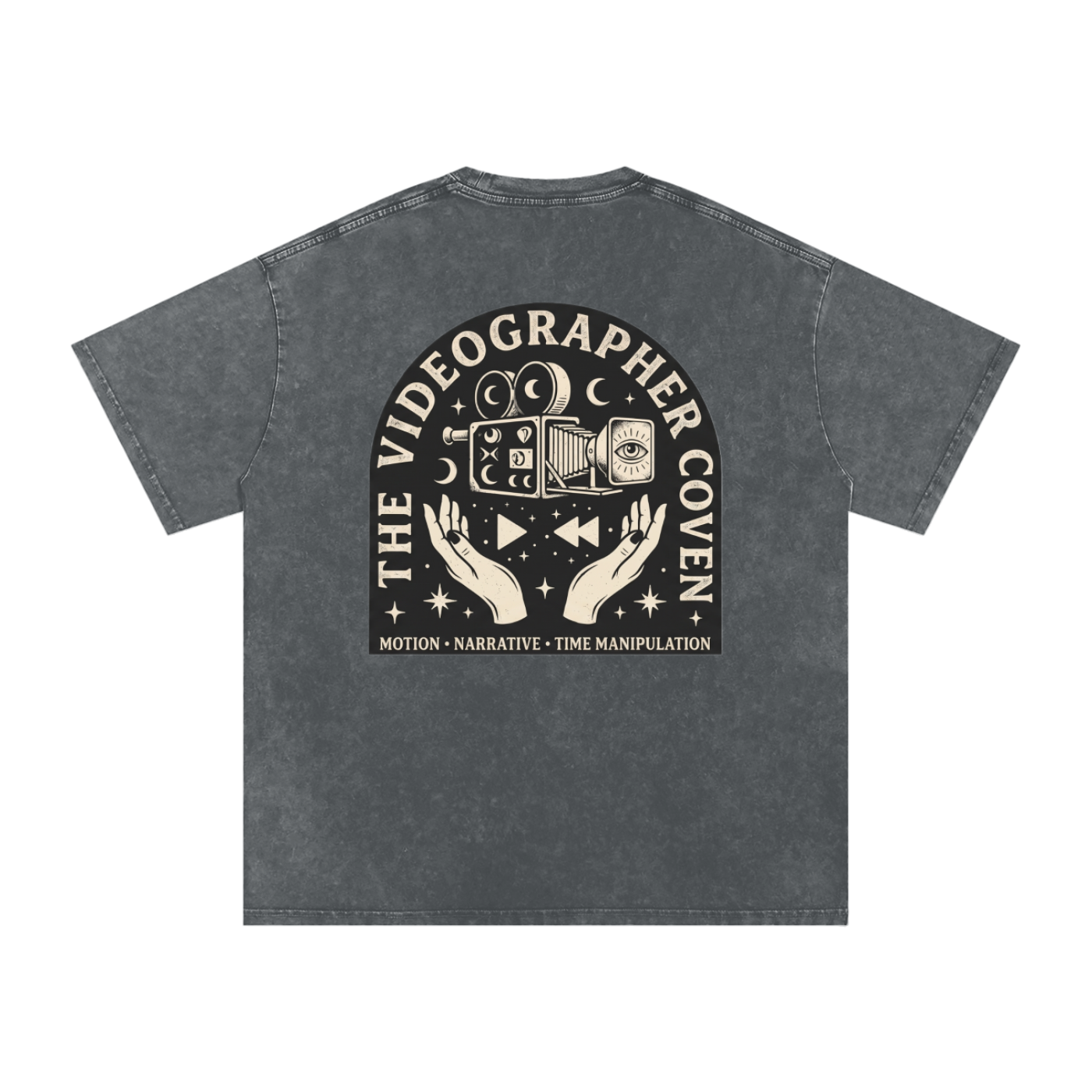 The Videographer Coven | Snow Washed Oversized Cotton T-Shirt