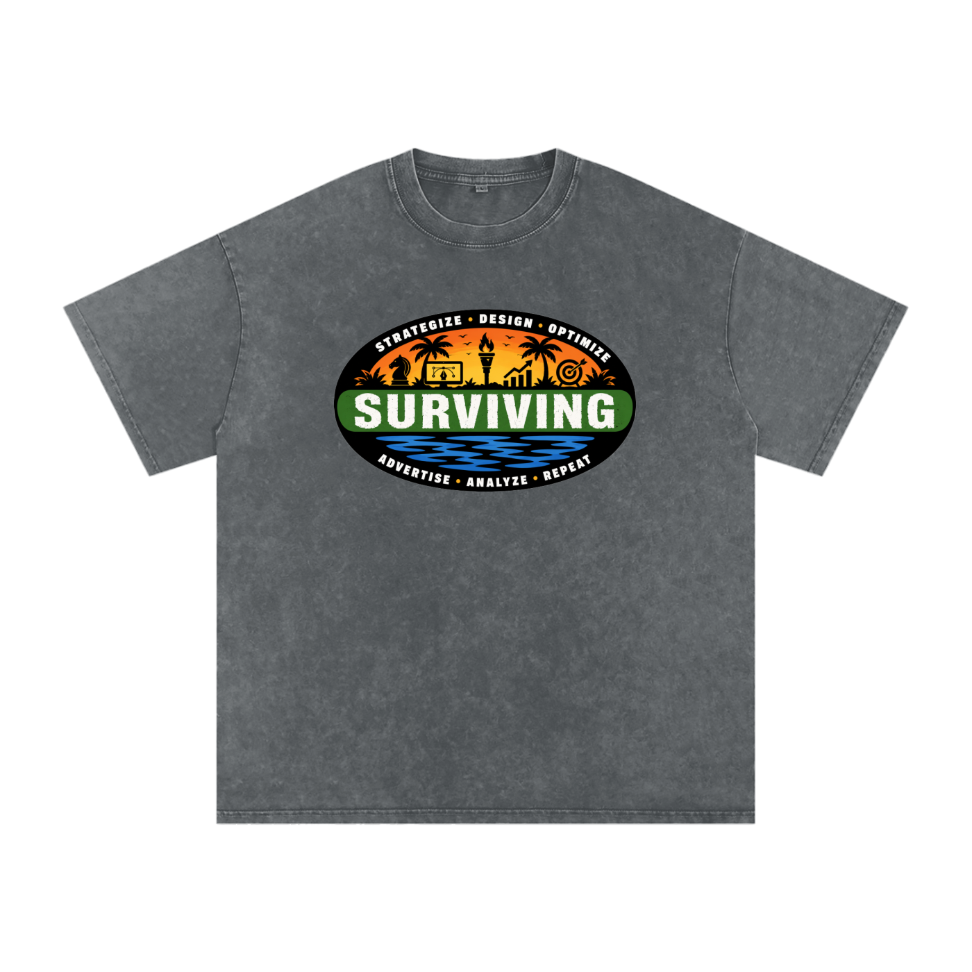 Surviving in Marketing | Snow Washed Oversized Cotton T-Shirt