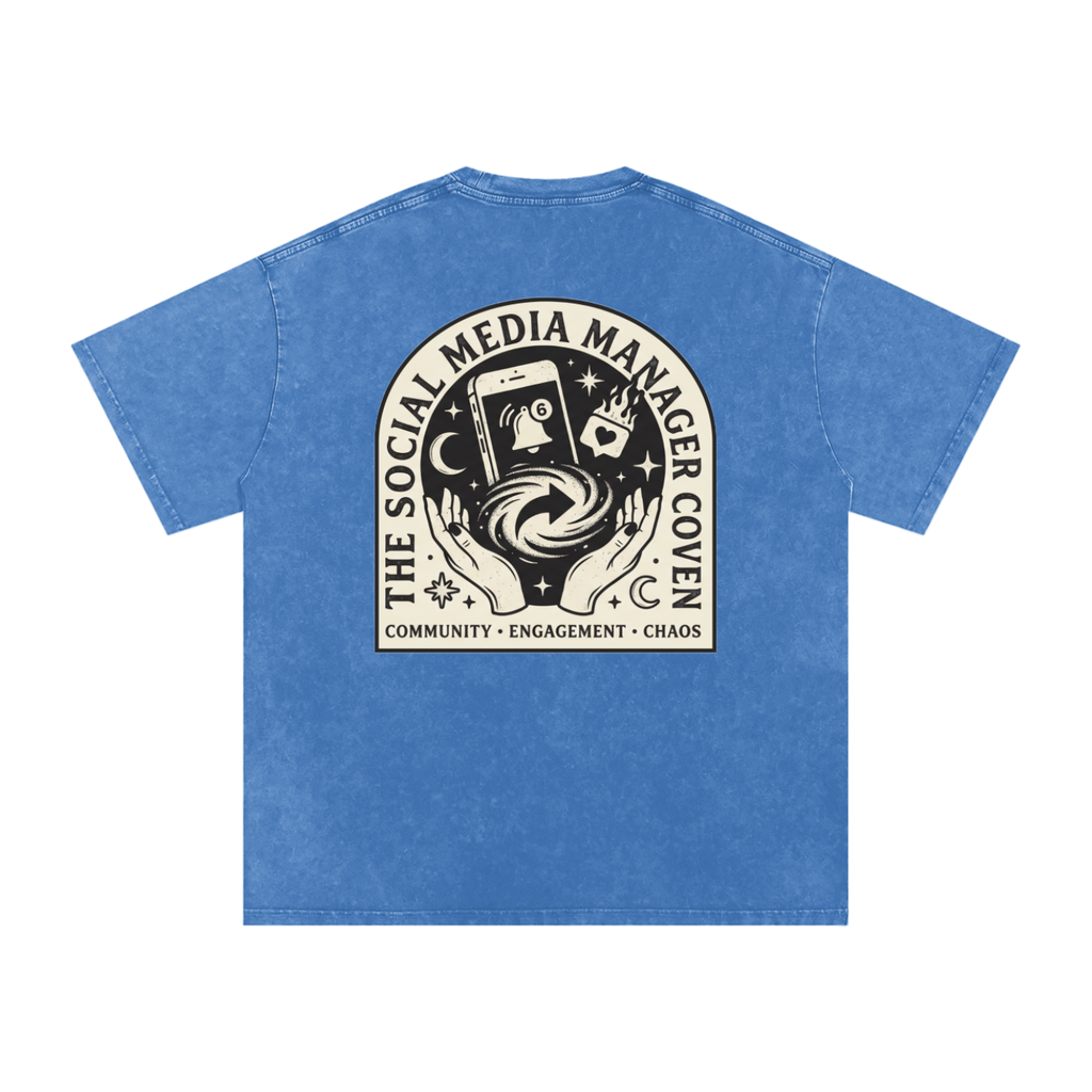 The Social Media Marketing Coven | Snow Washed Oversized Cotton T-Shirt