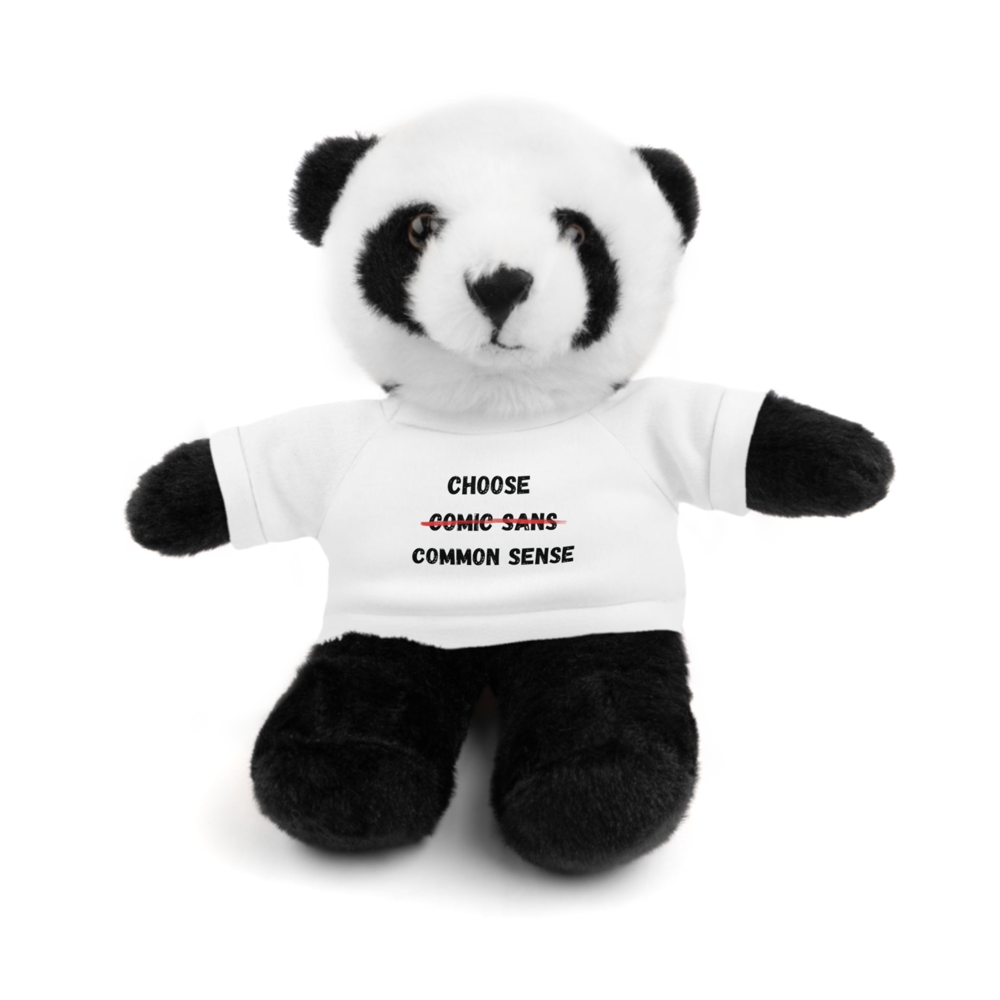 Choose Common Sense | Plush Stuffed Toy with Graphic Tee