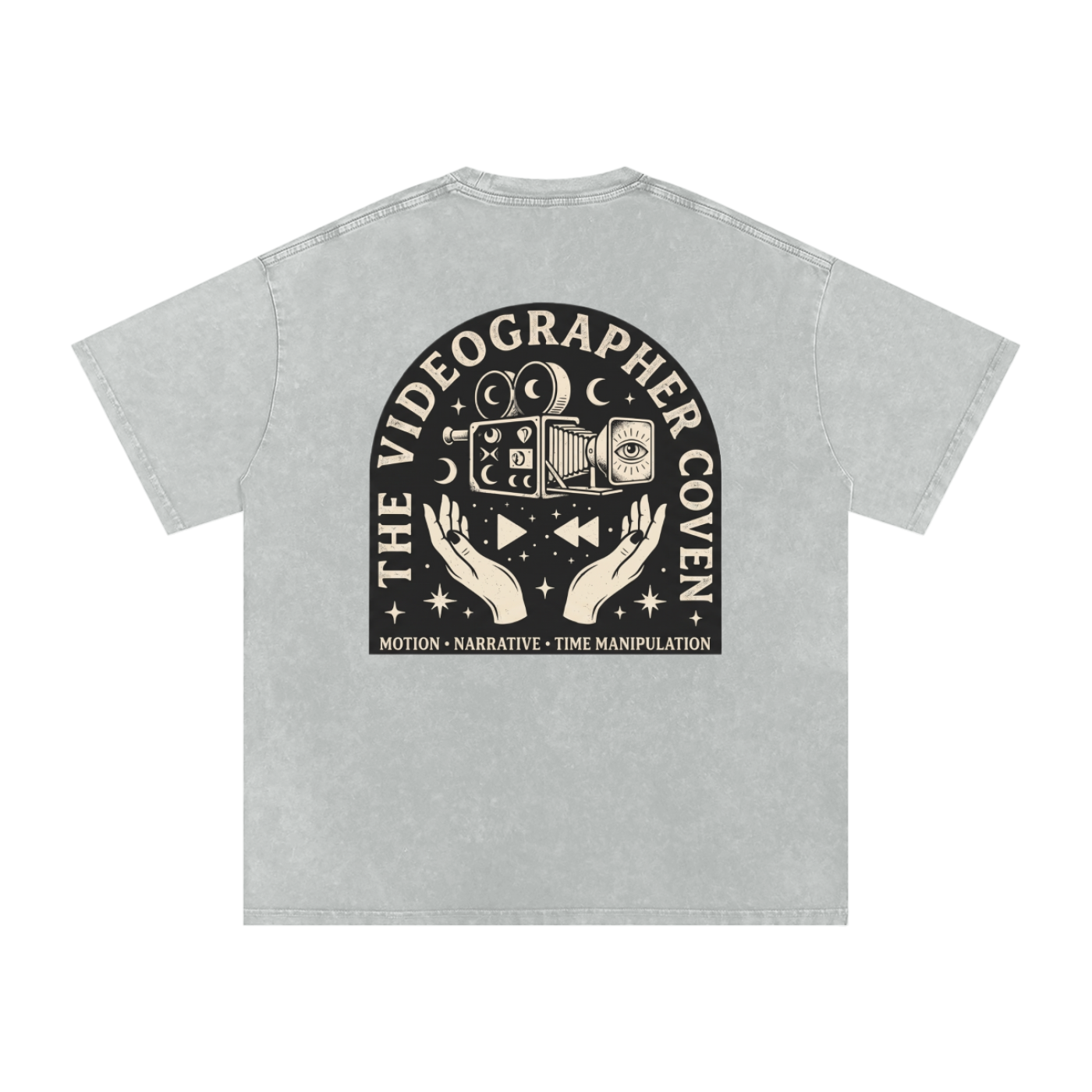 The Videographer Coven | Snow Washed Oversized Cotton T-Shirt