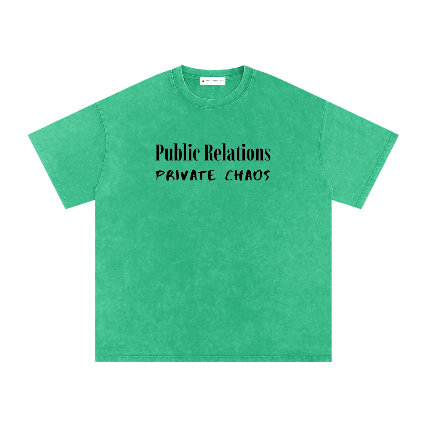 Public Relations, Private Chaos | Snow Washed Oversized Cotton T-Shirt