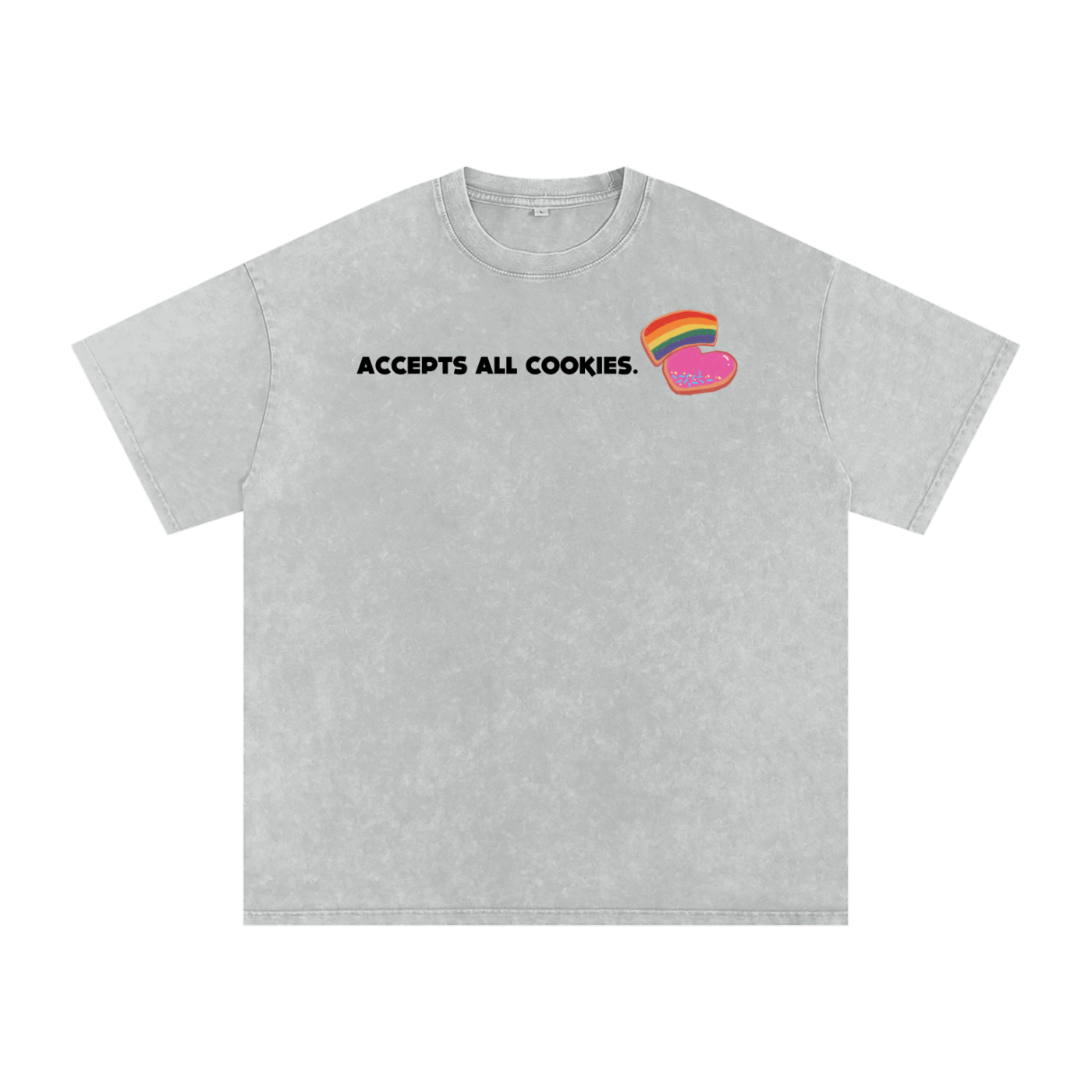 Accepts All Cookies | Snow Washed Oversized Cotton T-Shirt