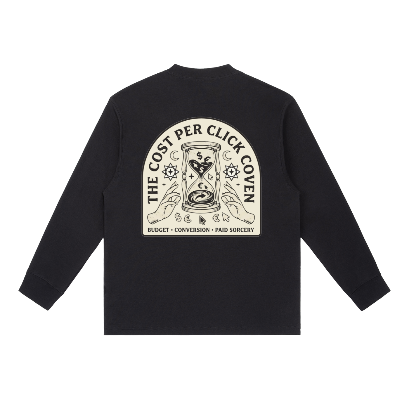 The Cost Per Click Coven | Essential Crewneck Long-Sleeve T-Shirt
