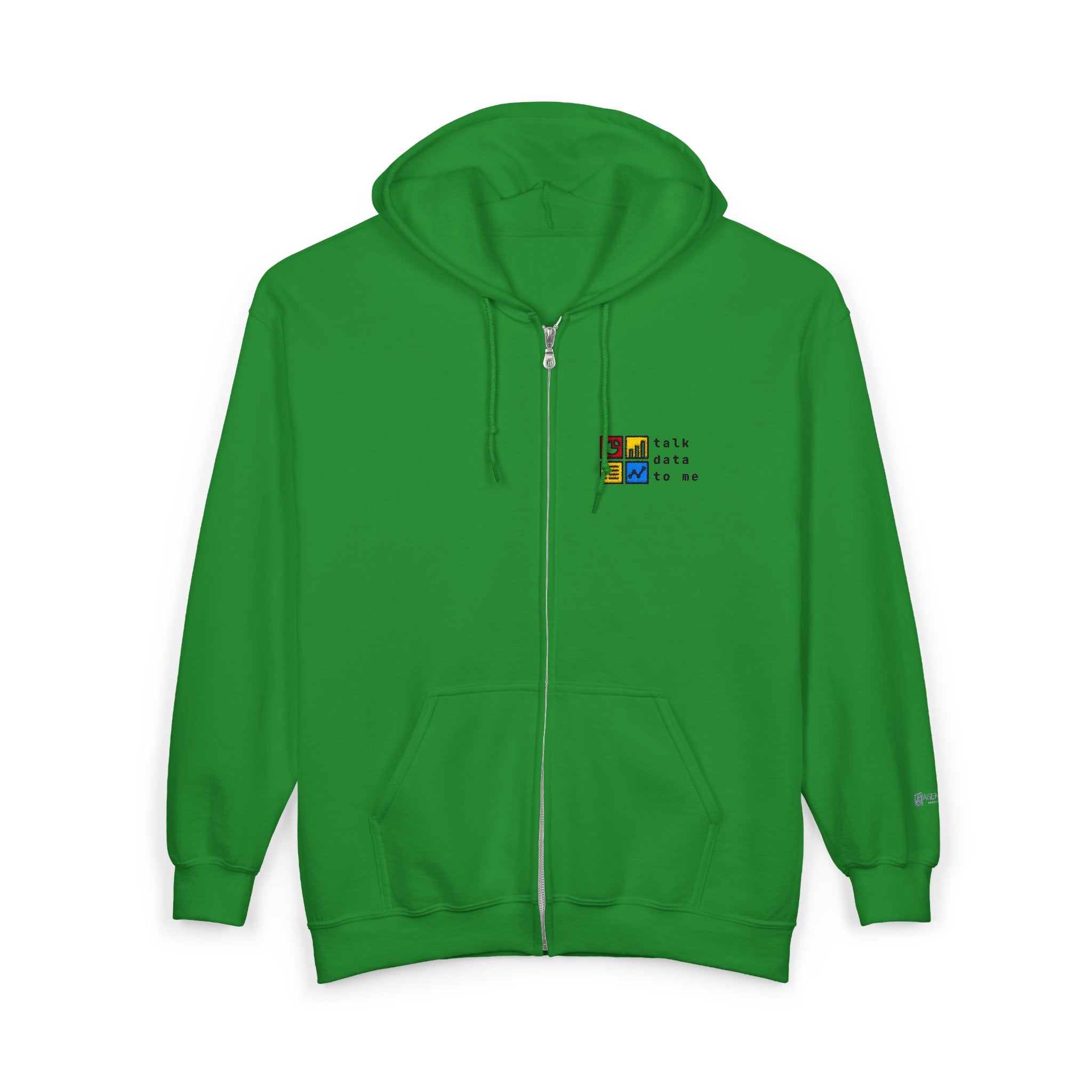 Talk Data To Me  | Retro Zip Embroidered Hoodie